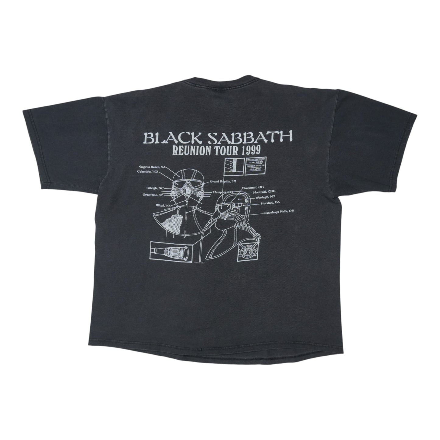 1999 Black Sabbath Tour Shirt Back