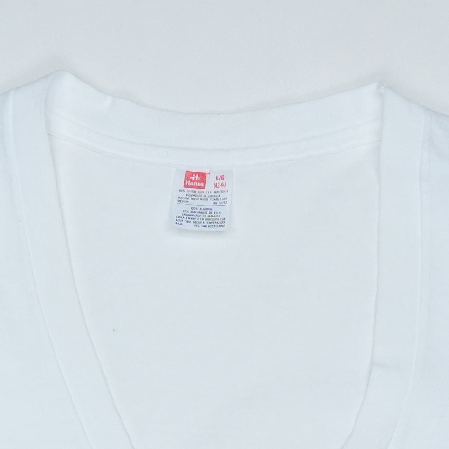 1990s Blank White V-Neck Shirt