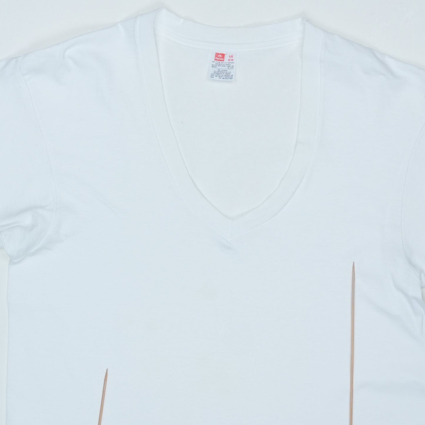 1990s Blank White V-Neck Shirt