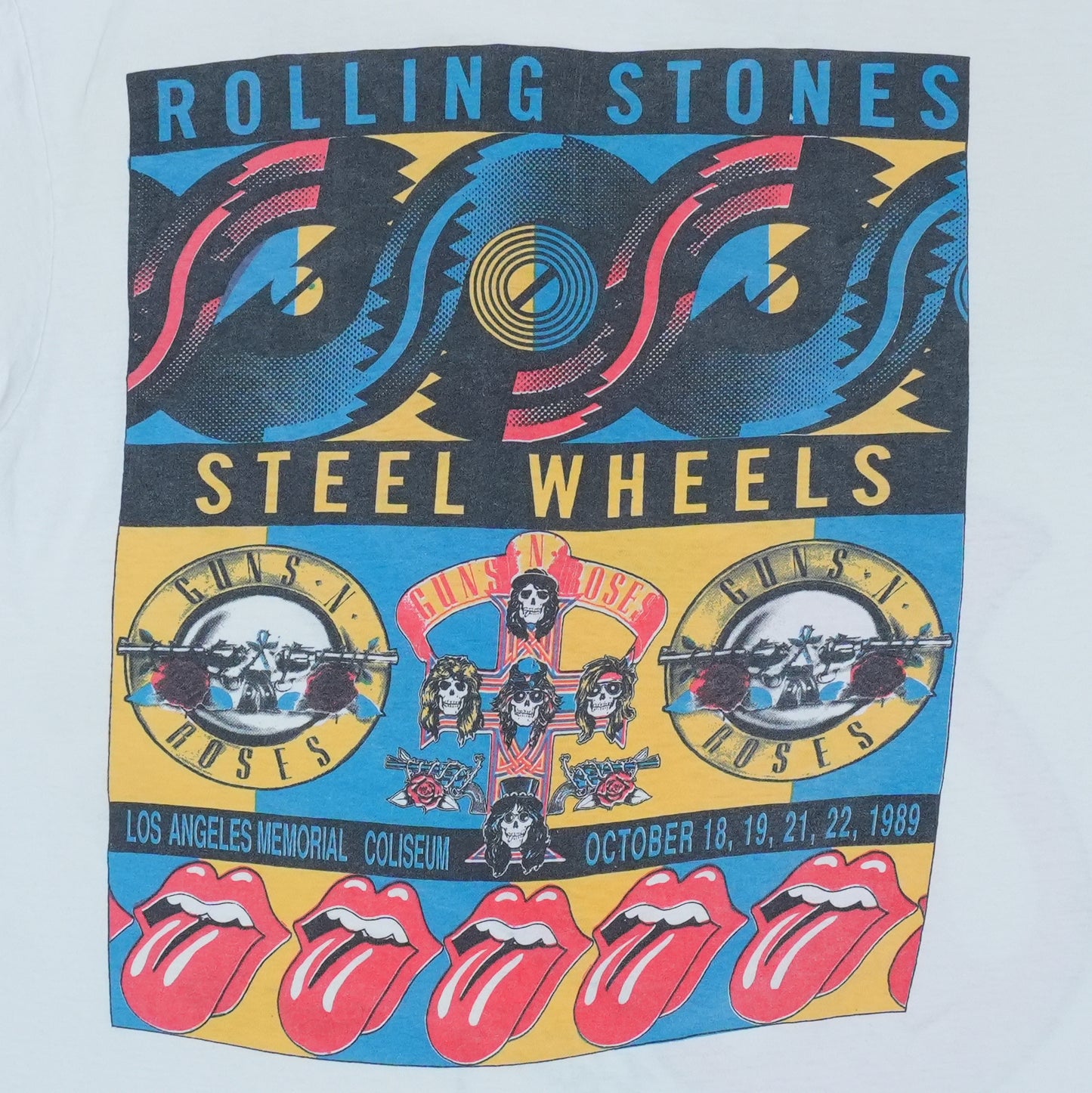 1989 Rolling Stones Guns N Roses Concert Shirt