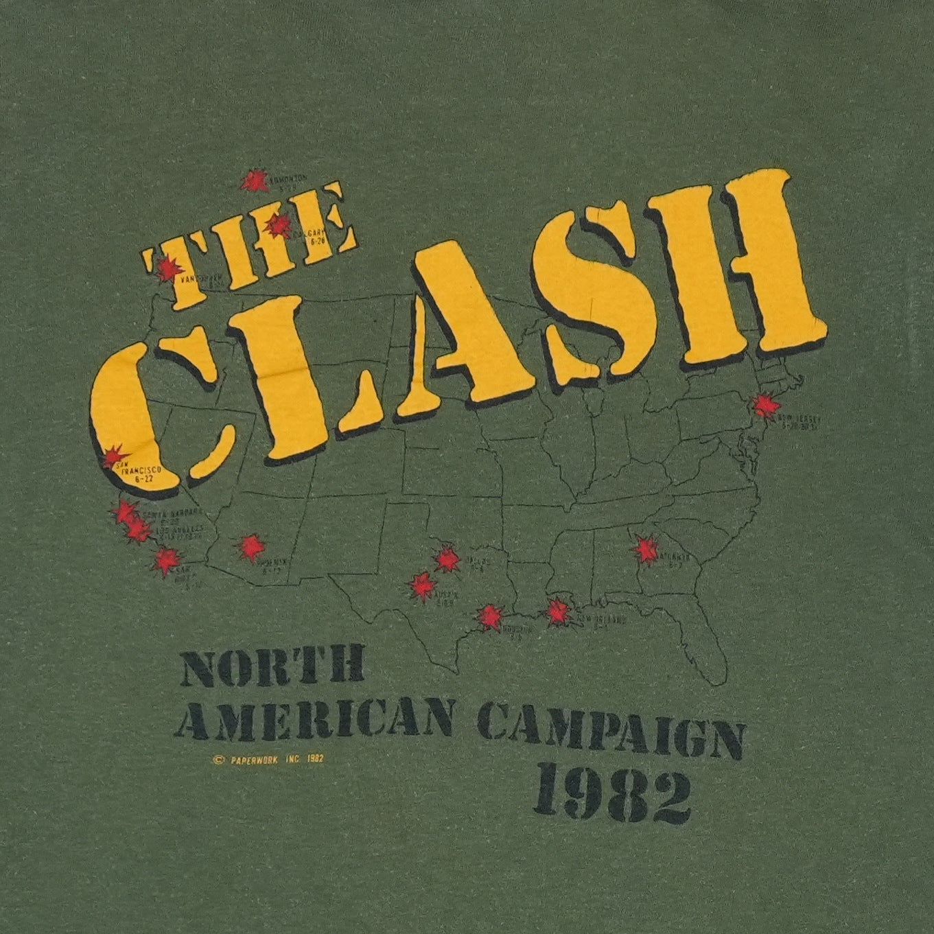 1982 The Clash Combat Rock Tour Shirt