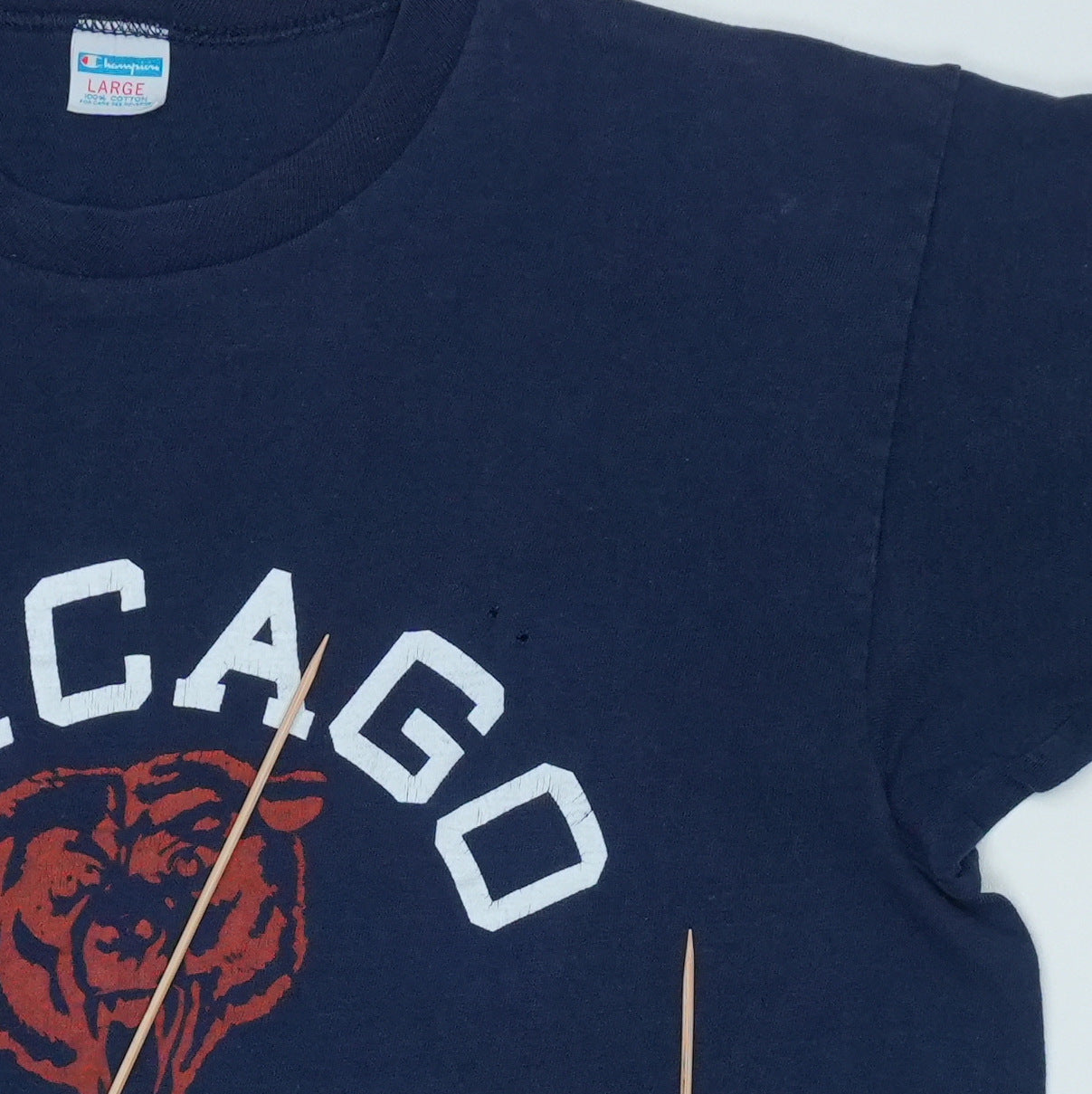 1970s Chicago Bears Champion Blue Bar Shirt