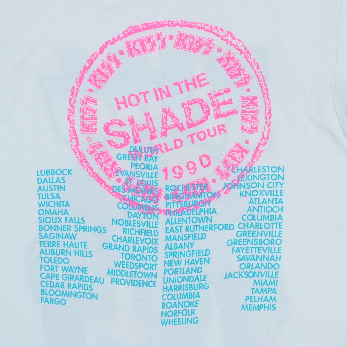 1990 Kiss Hot In The Shade Tour Shirt