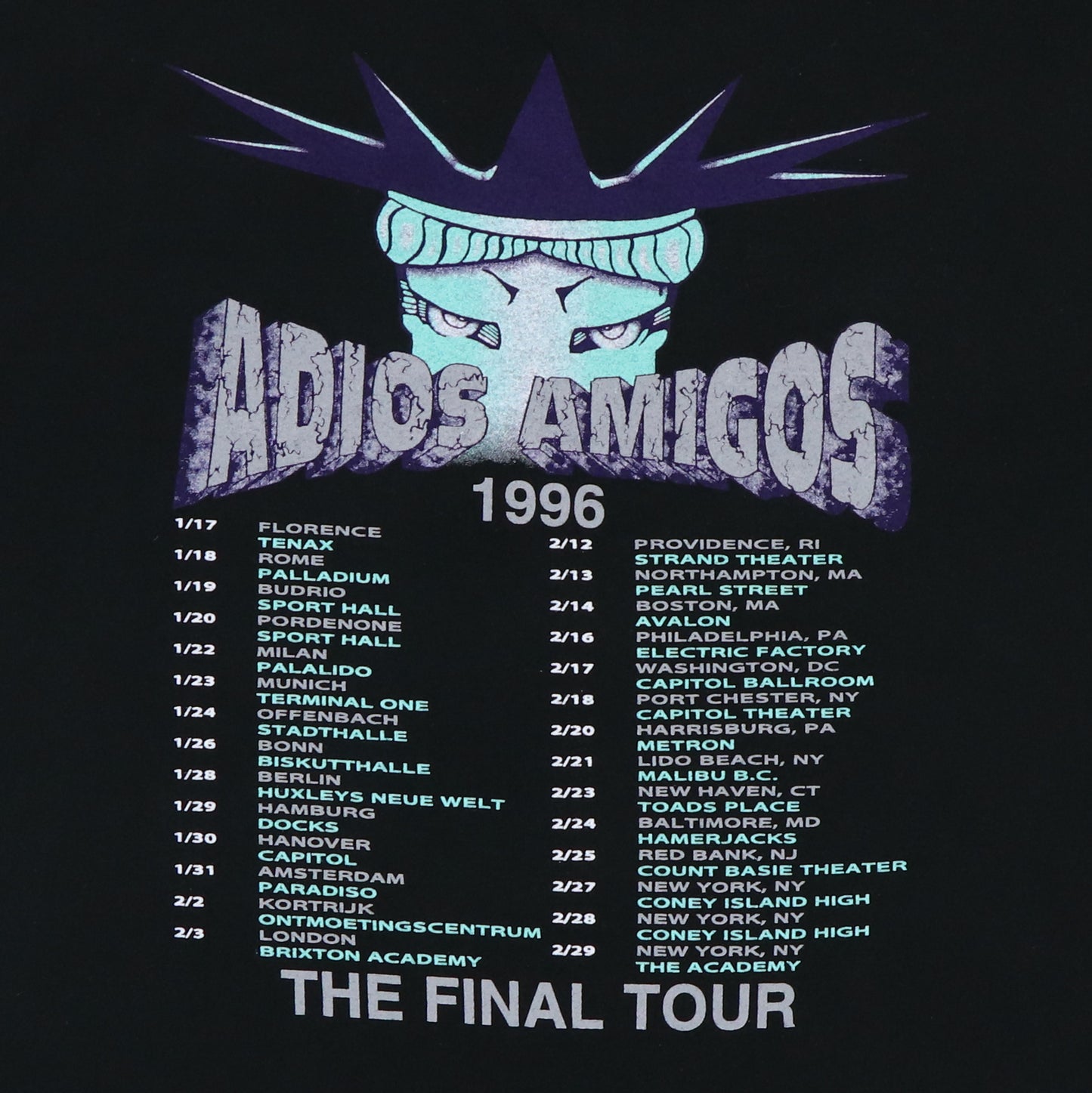 1996 Ramones Adios Amigos Tour Shirt