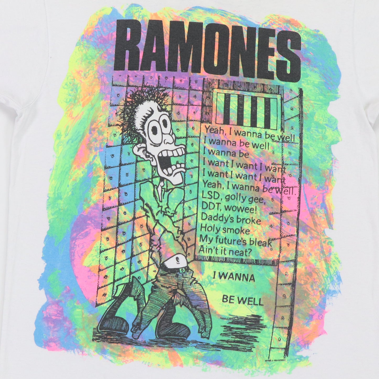 1990 Ramones I Wanna Be Well Tour Shirt Detail
