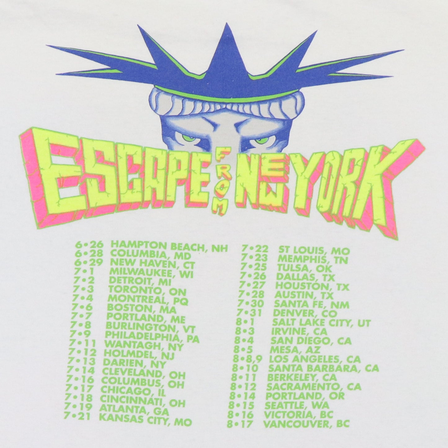 1990 Ramones I Wanna Be Well Tour Shirt Detail