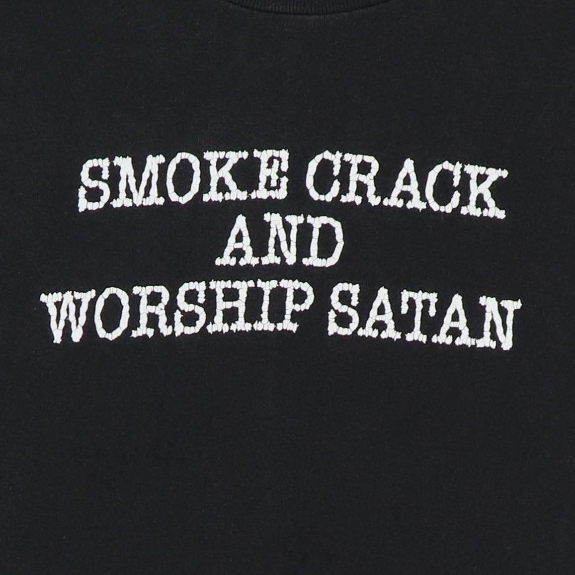 2000s Smoke Crack Worship Satan Sik Productions Shirt Detail