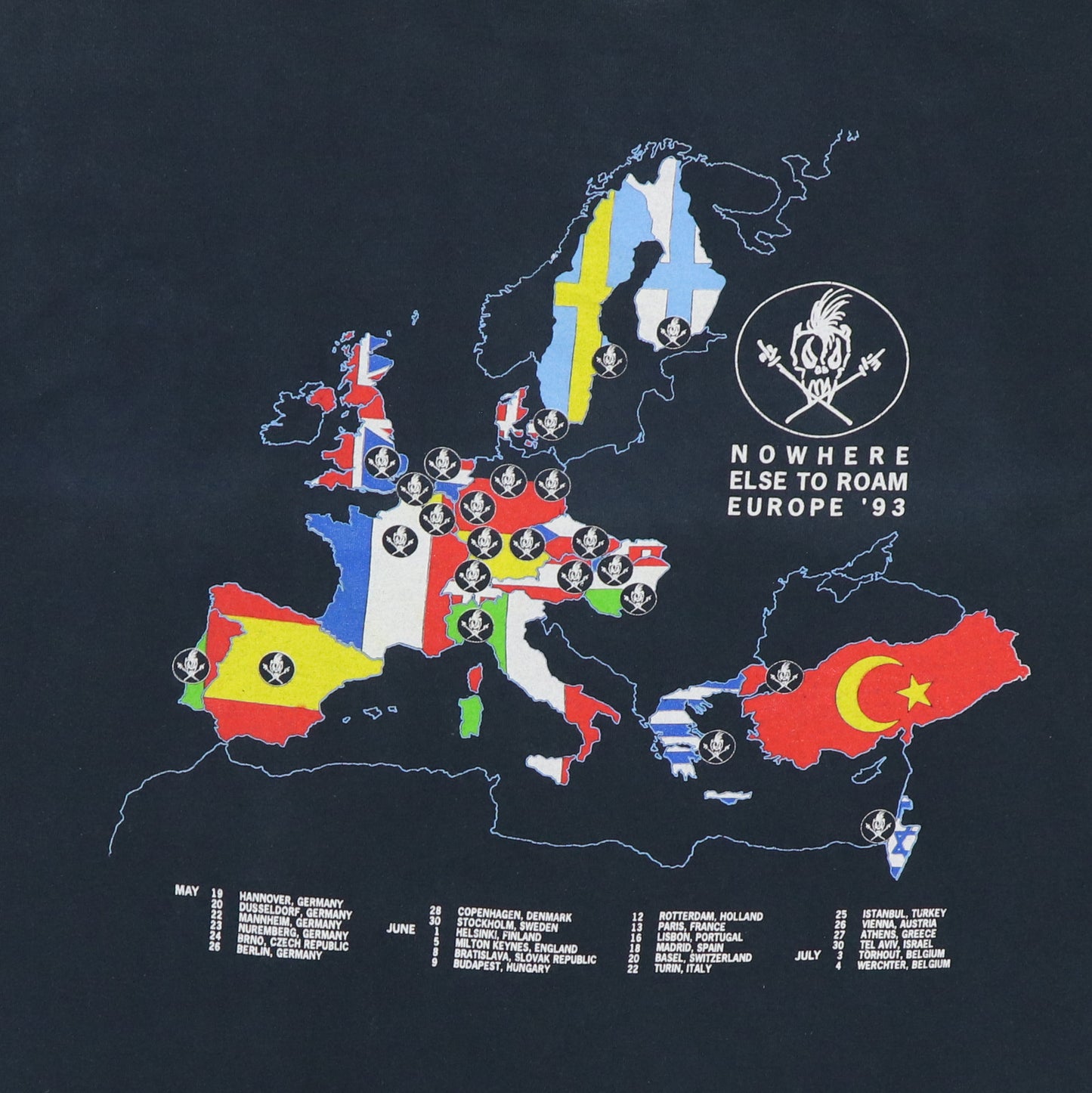 1992 Metallica Nowhere Else To Roam Tour Shirt