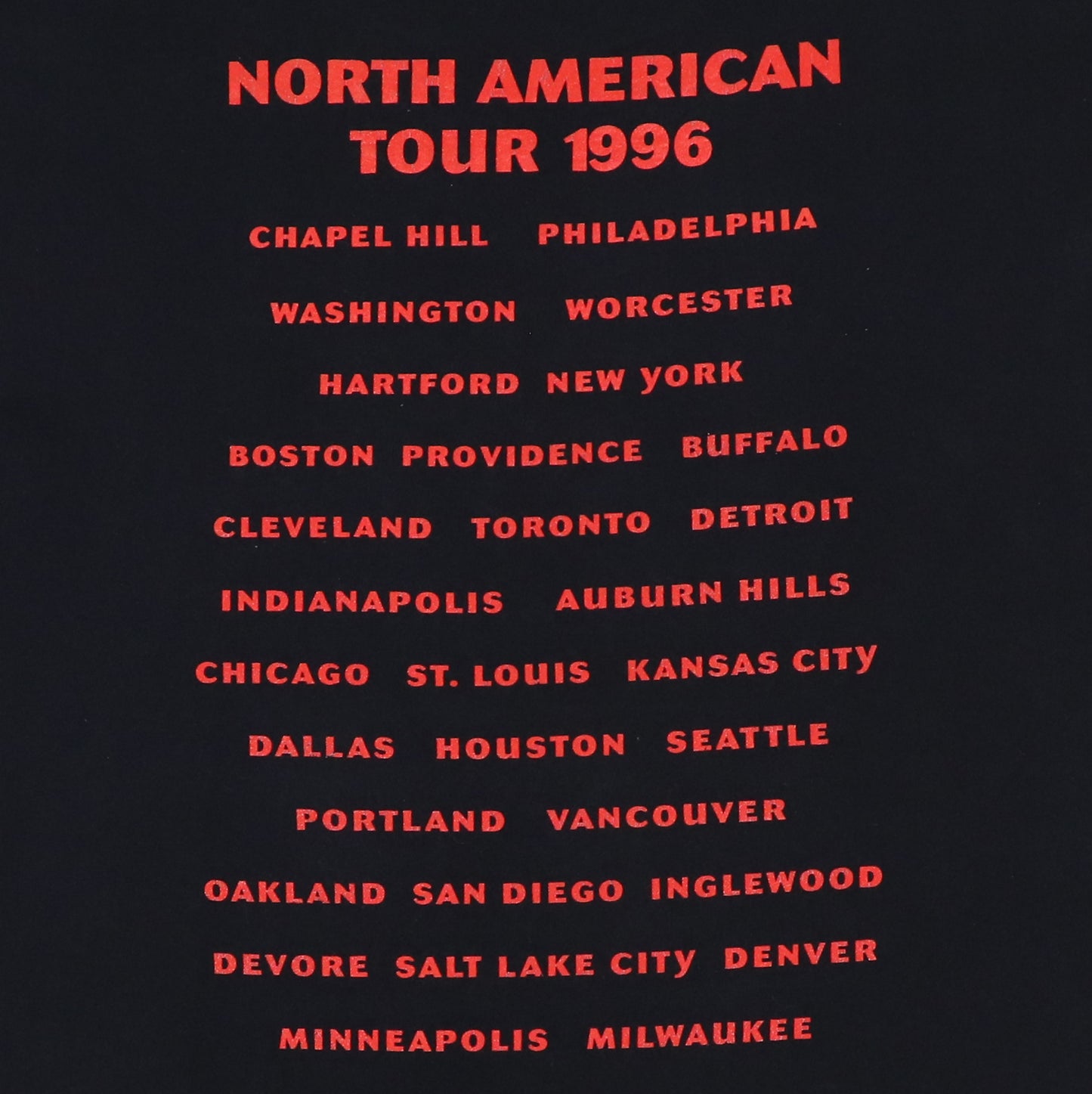 1996 Bob Seger North American Tour Shirt