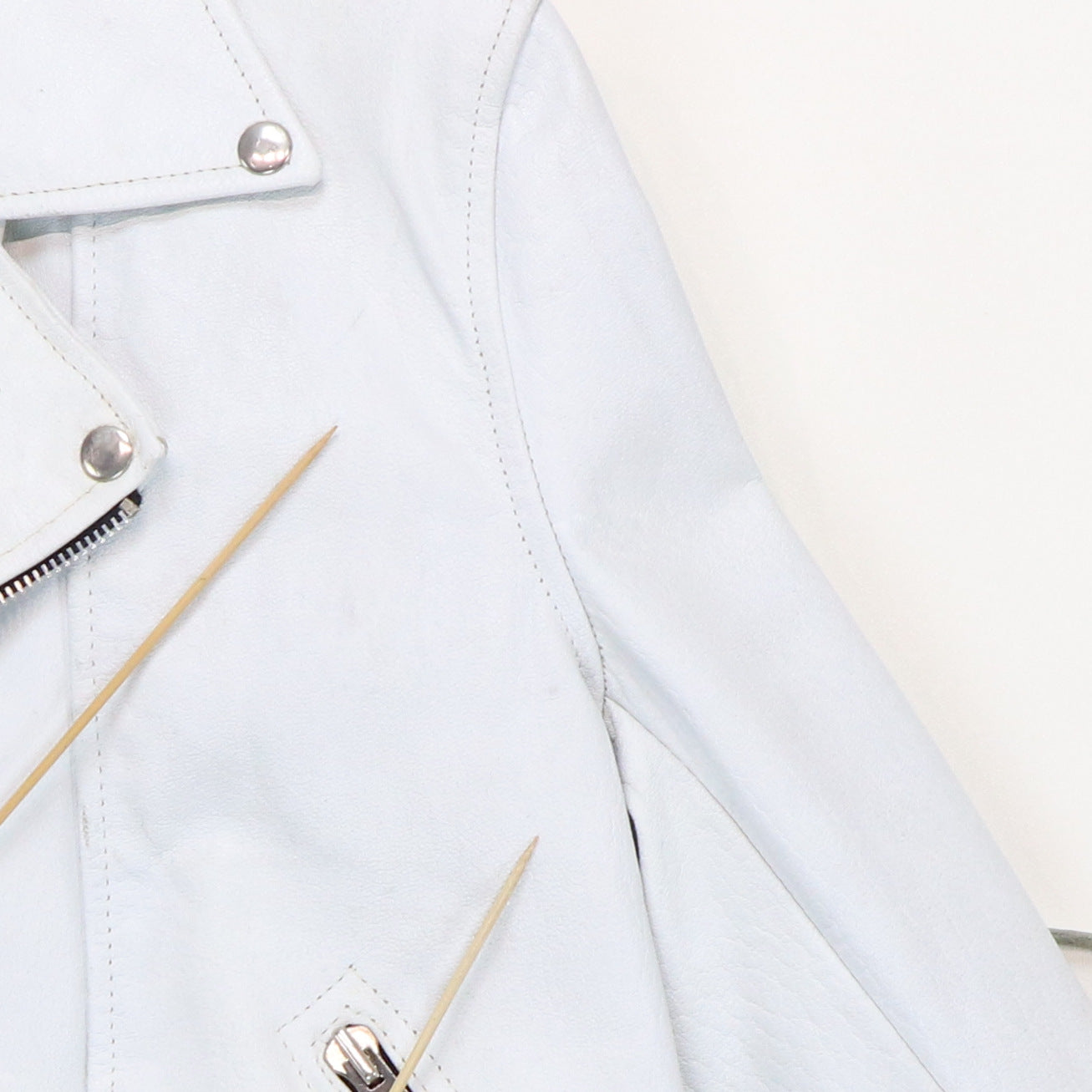 1980s White Leather w/Fringe Biker Jacket