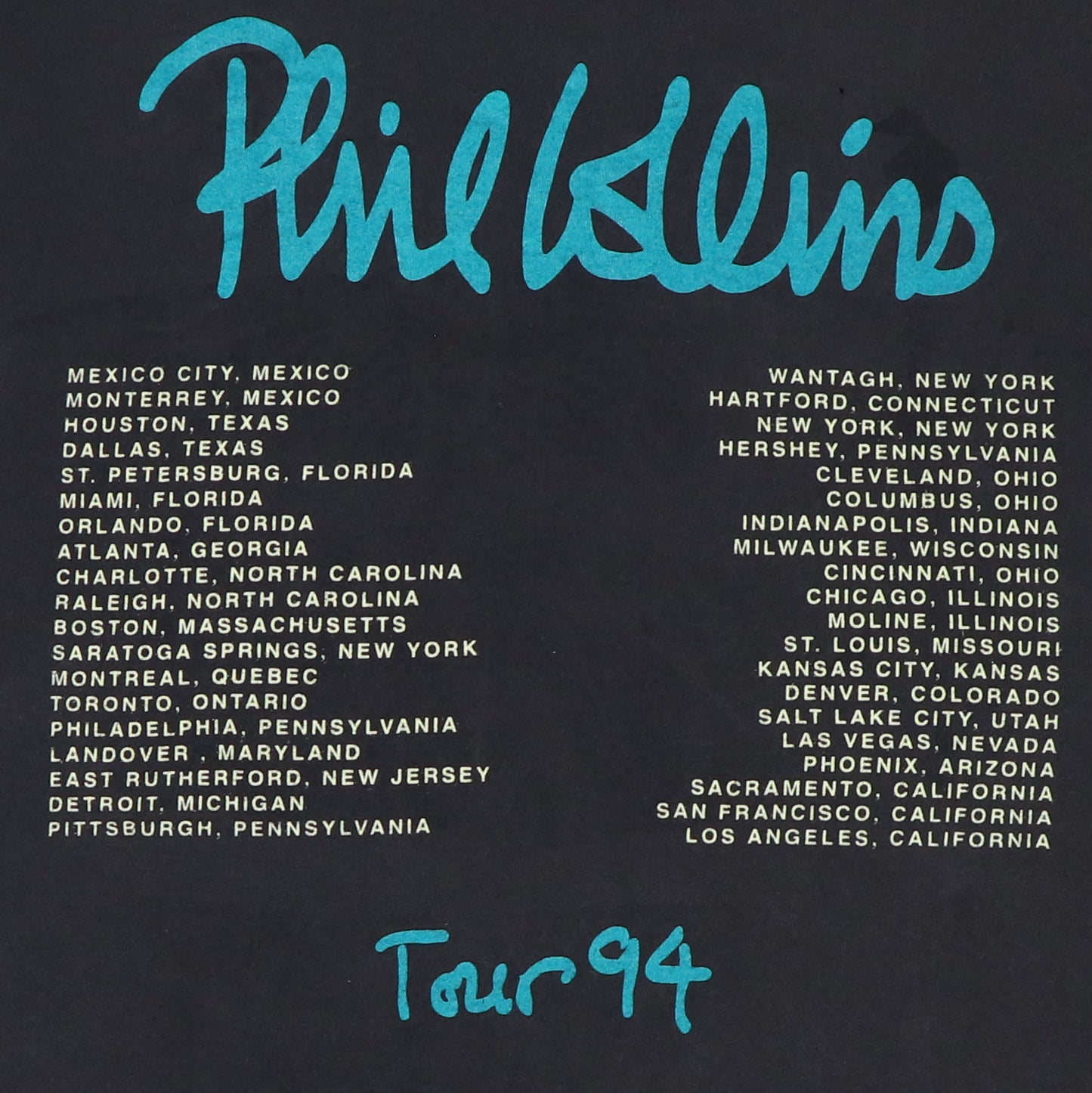 1994 Phil Collins Tour Shirt