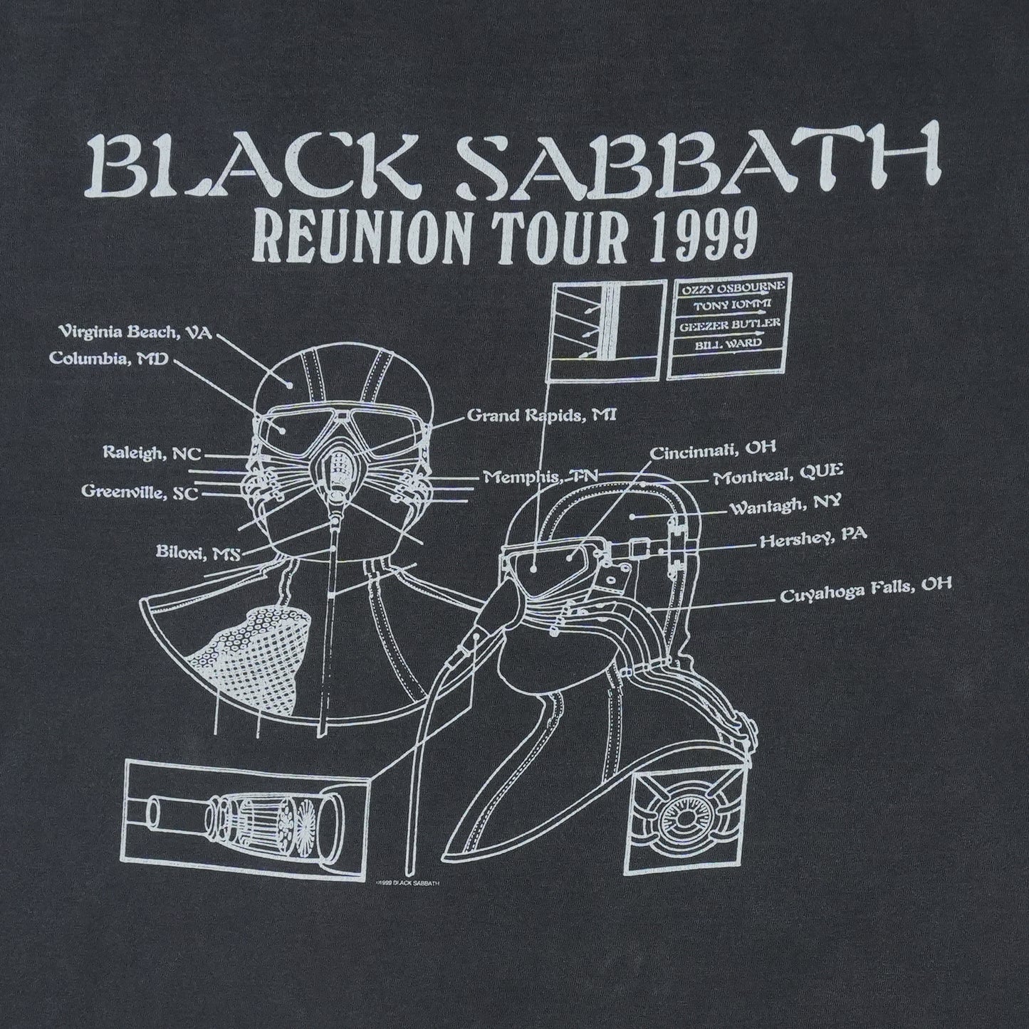 1999 Black Sabbath Tour Shirt Detail