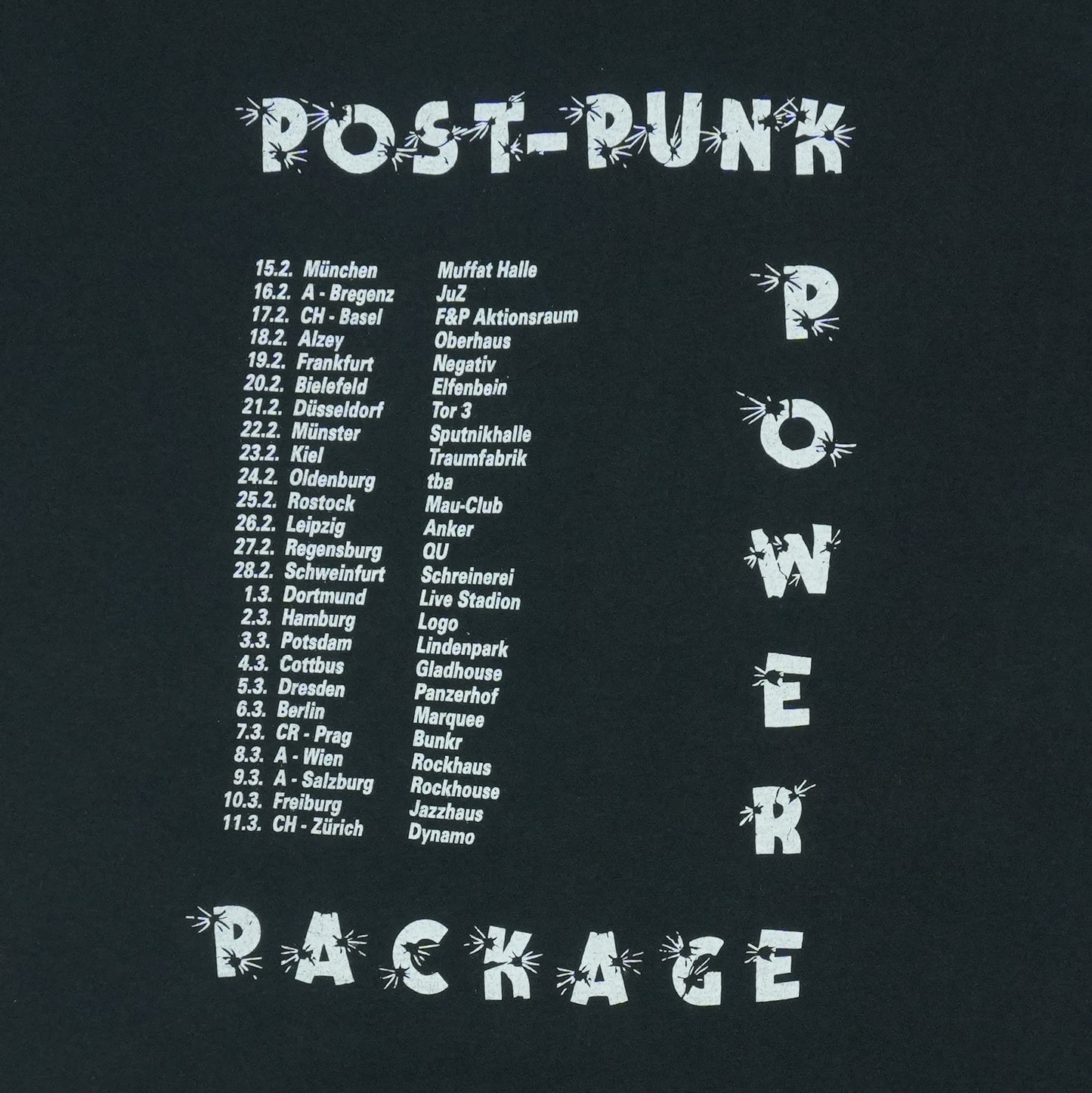 1995 The Vibrators Post Punk Tour Shirt Detail