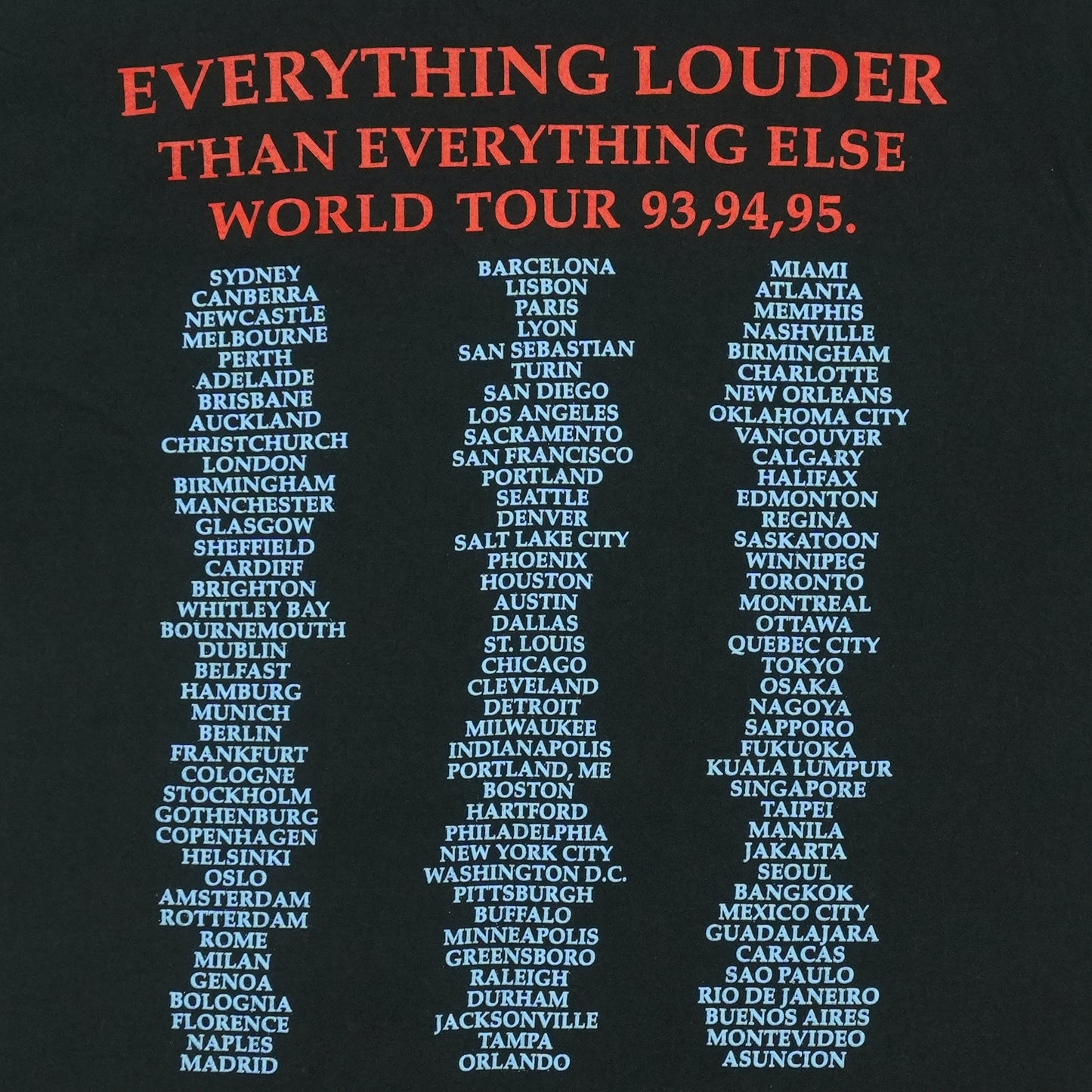 1993 Meatloaf Louder Than Everything Tour Shirt Detail