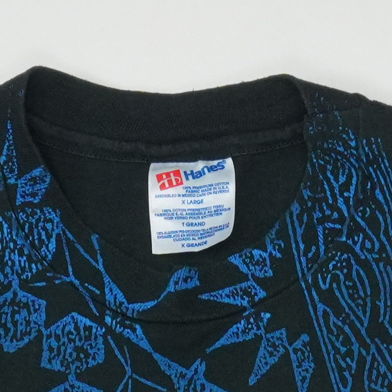 1995 Jimmy Page Robert Plant All Over Print Tour Shirt Detail