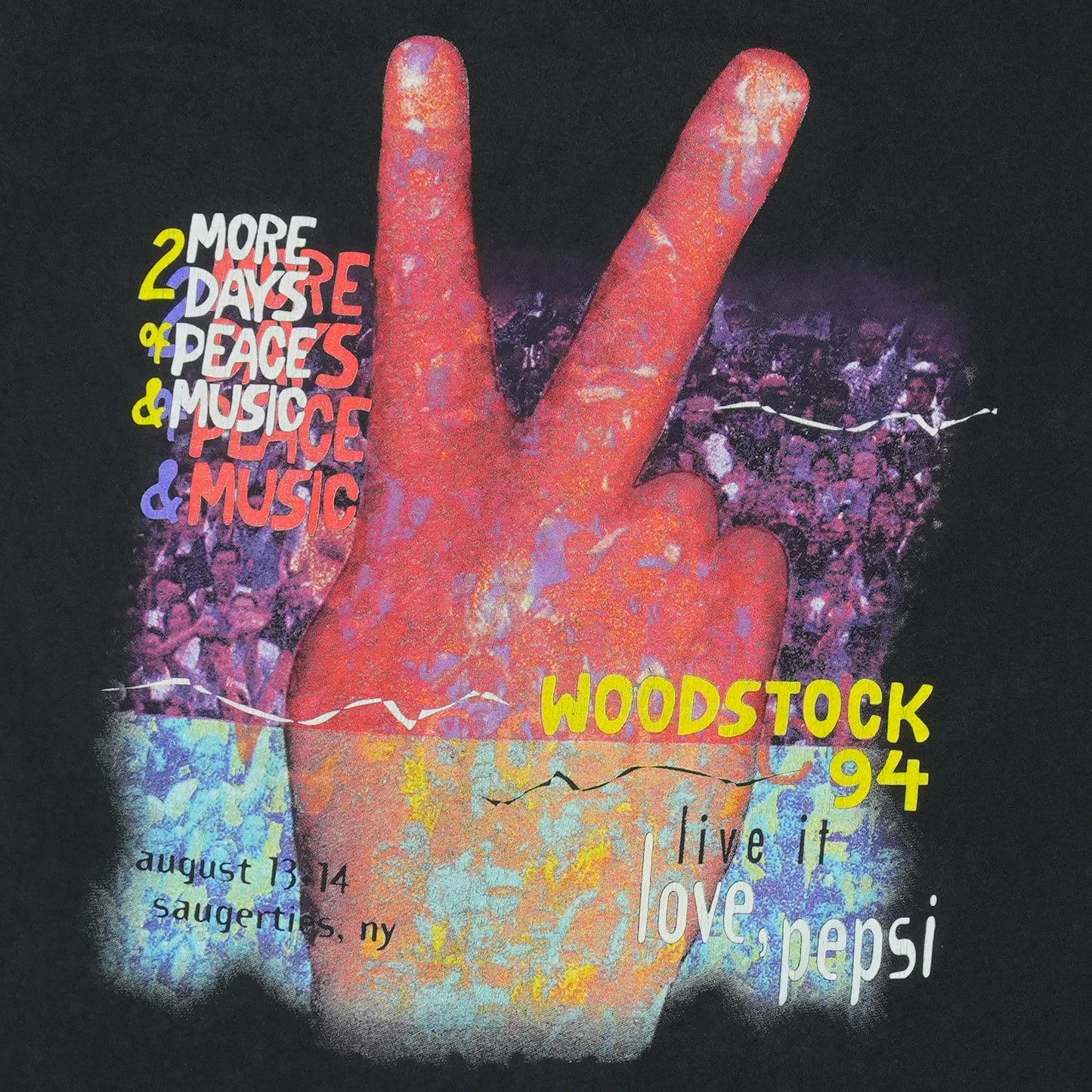 1994 Woodstock Concert Shirt Detail