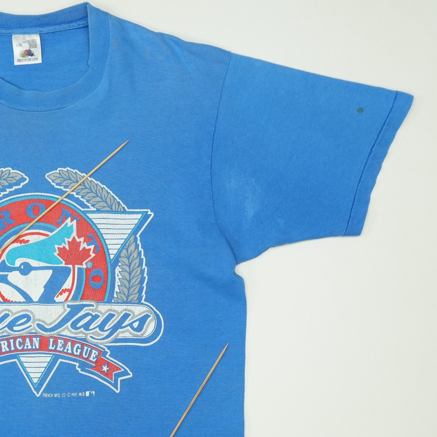 1991 Toronto Blue Jays Shirt Detail
