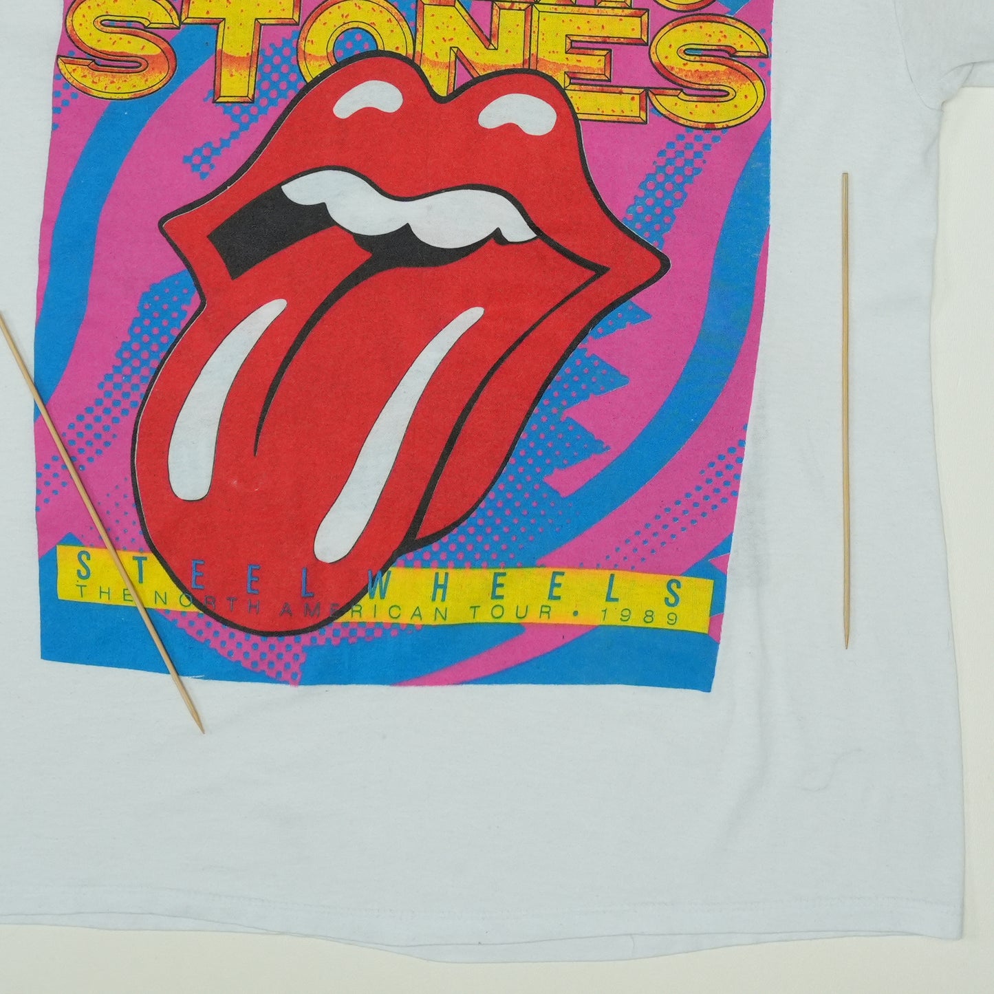 1989 Rolling Stones Shea Stadium Concert Shirt Detail