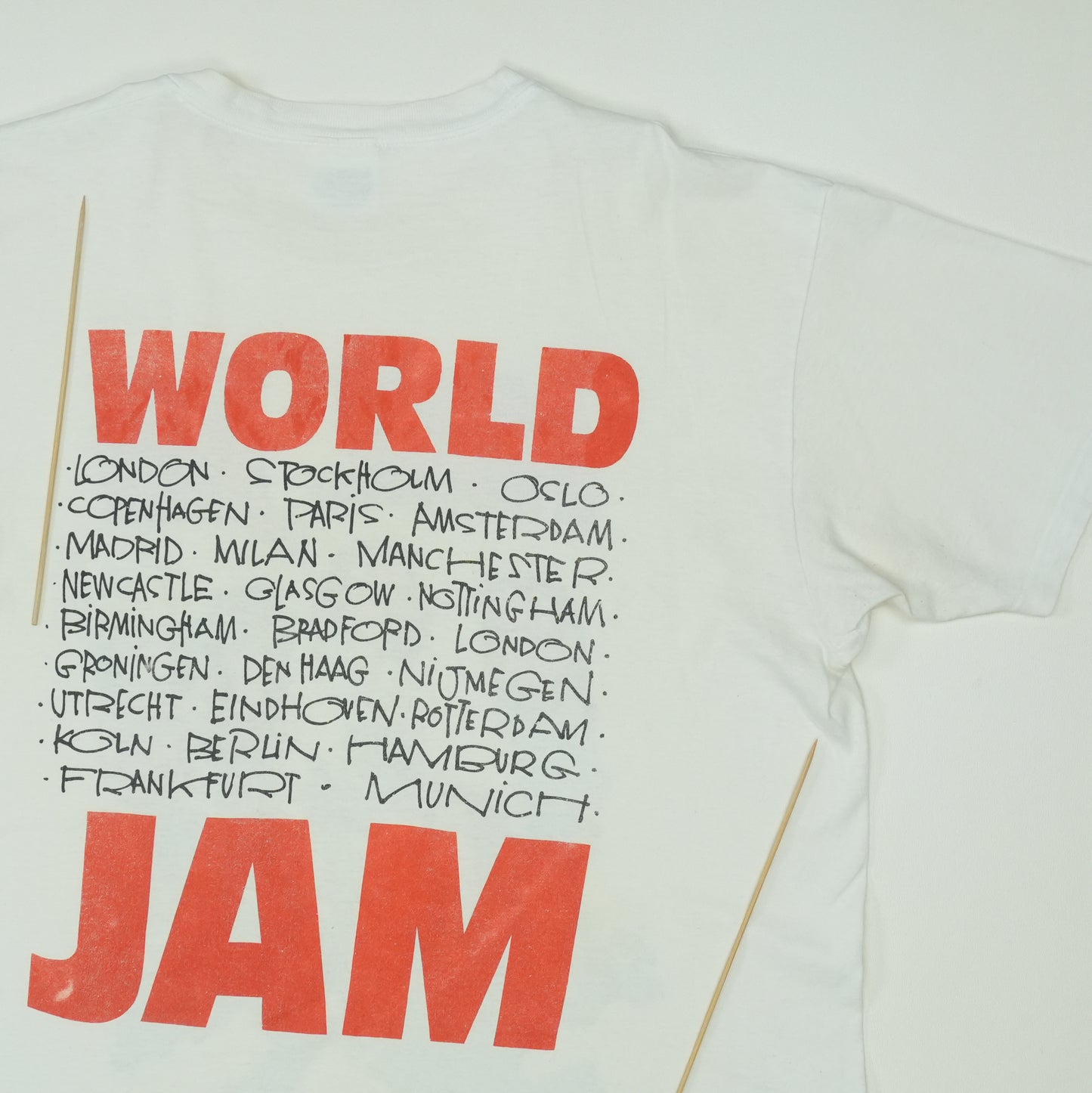 1992 Pearl Jam Tour Shirt Detail
