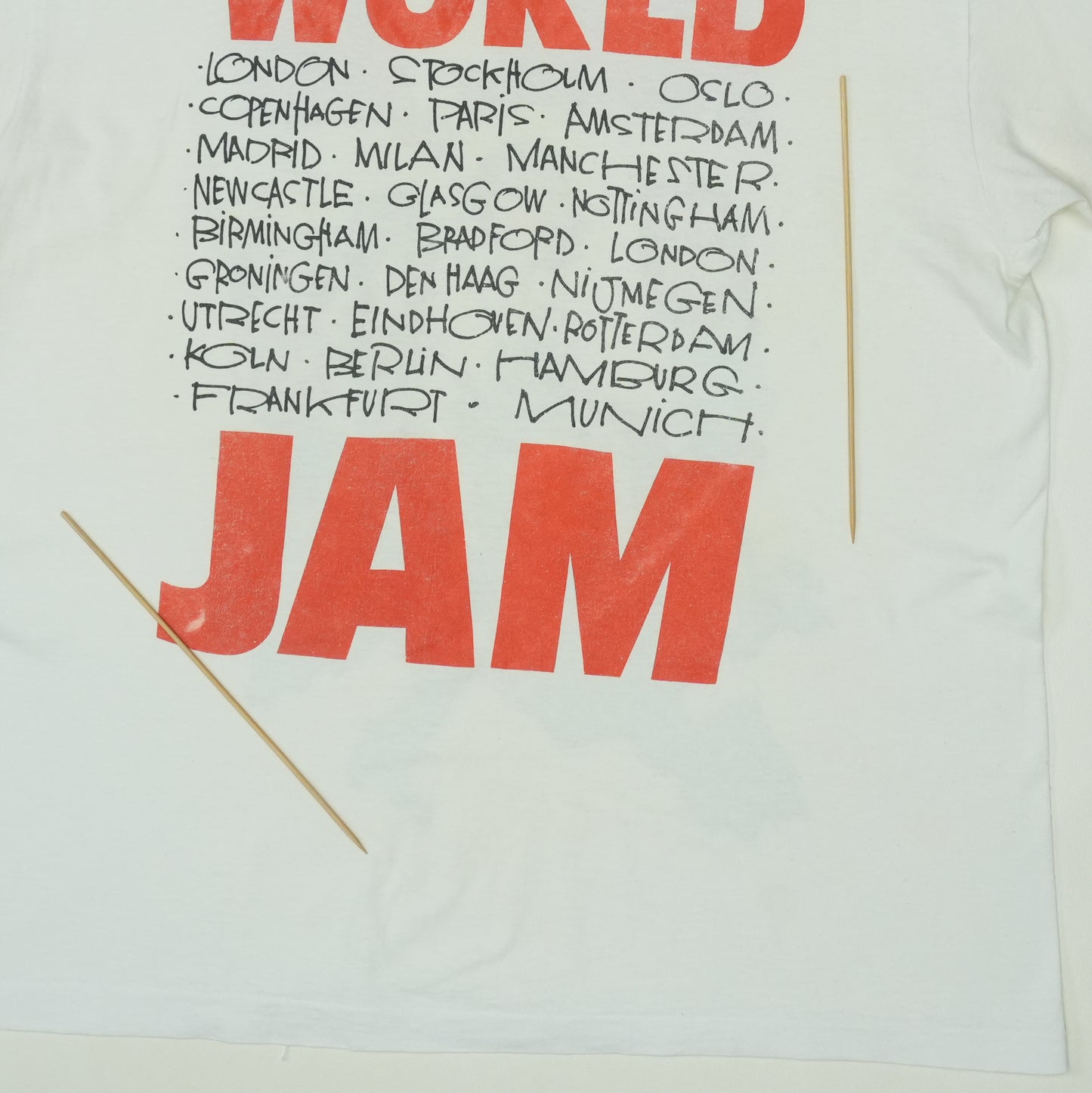 1992 Pearl Jam Tour Shirt Detail