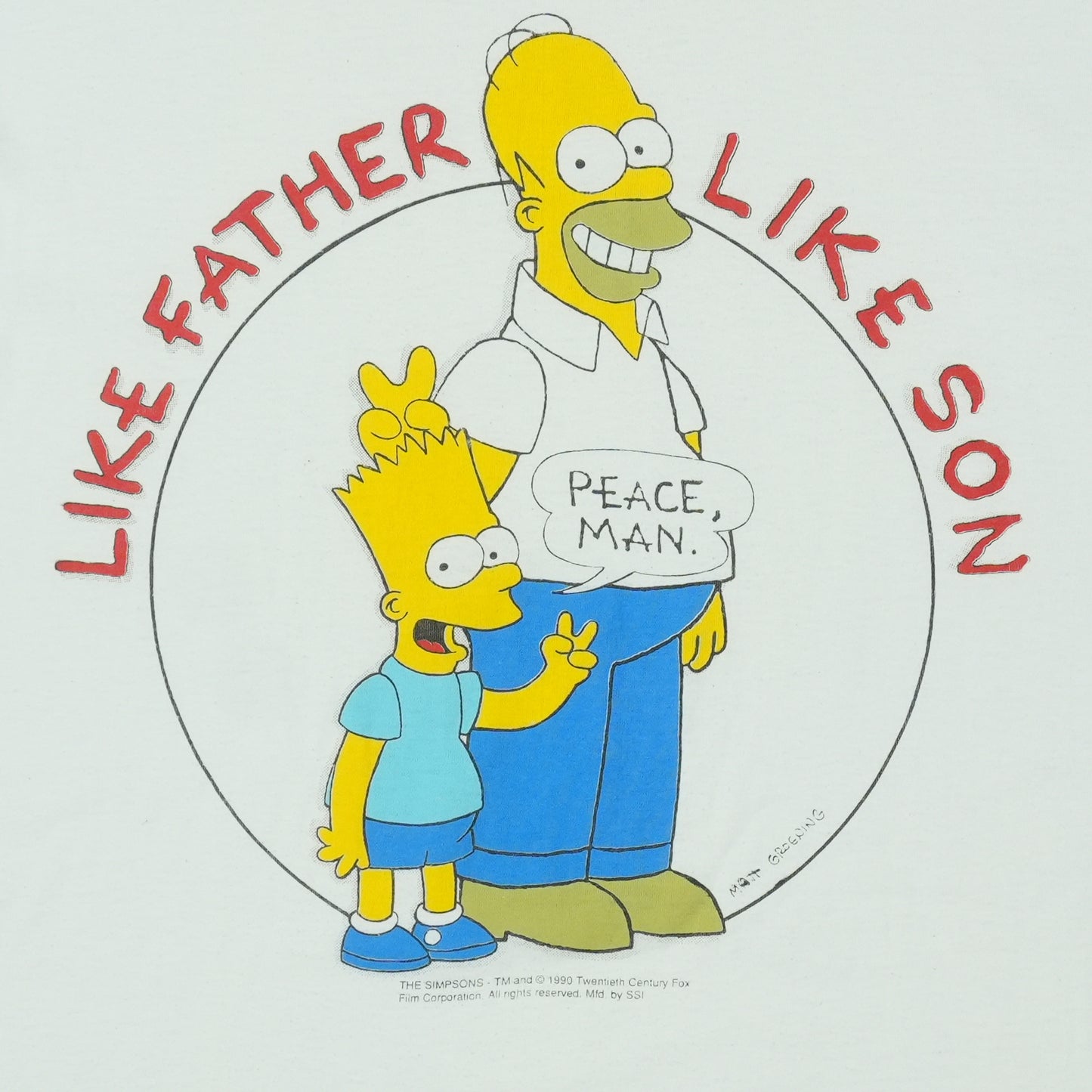 1990 The Simpsons Homer Bart Father Son Shirt