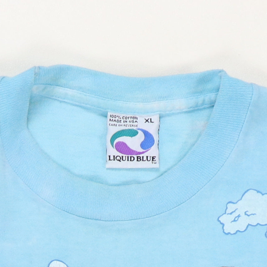 1993 Grateful Dead Roller Coaster Liquid Blue Shirt