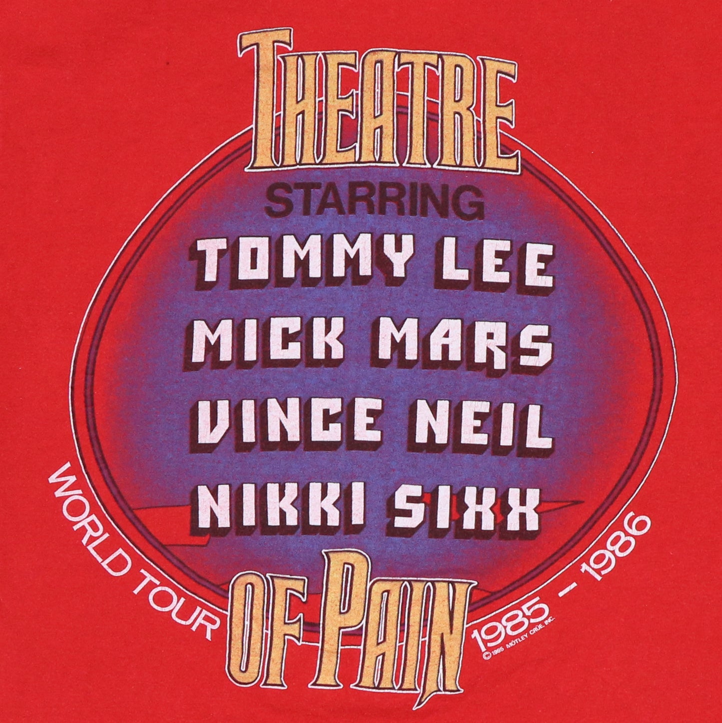 1985 Motley Crue Theatre Of Pain Tour Shirt