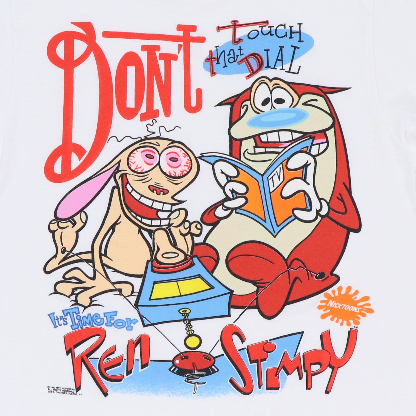 1992 Ren & Stimpy Don't Touch That Dial Shirt
