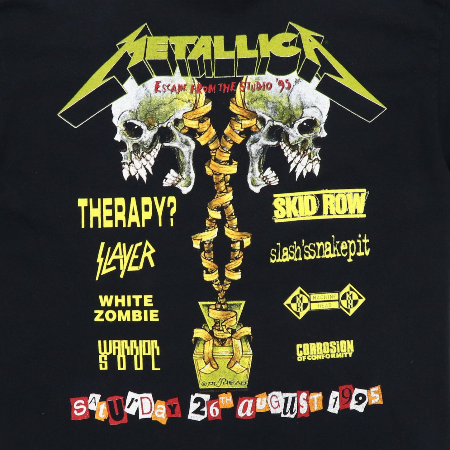 1995 Metallica Donnington Festival Shirt Detail