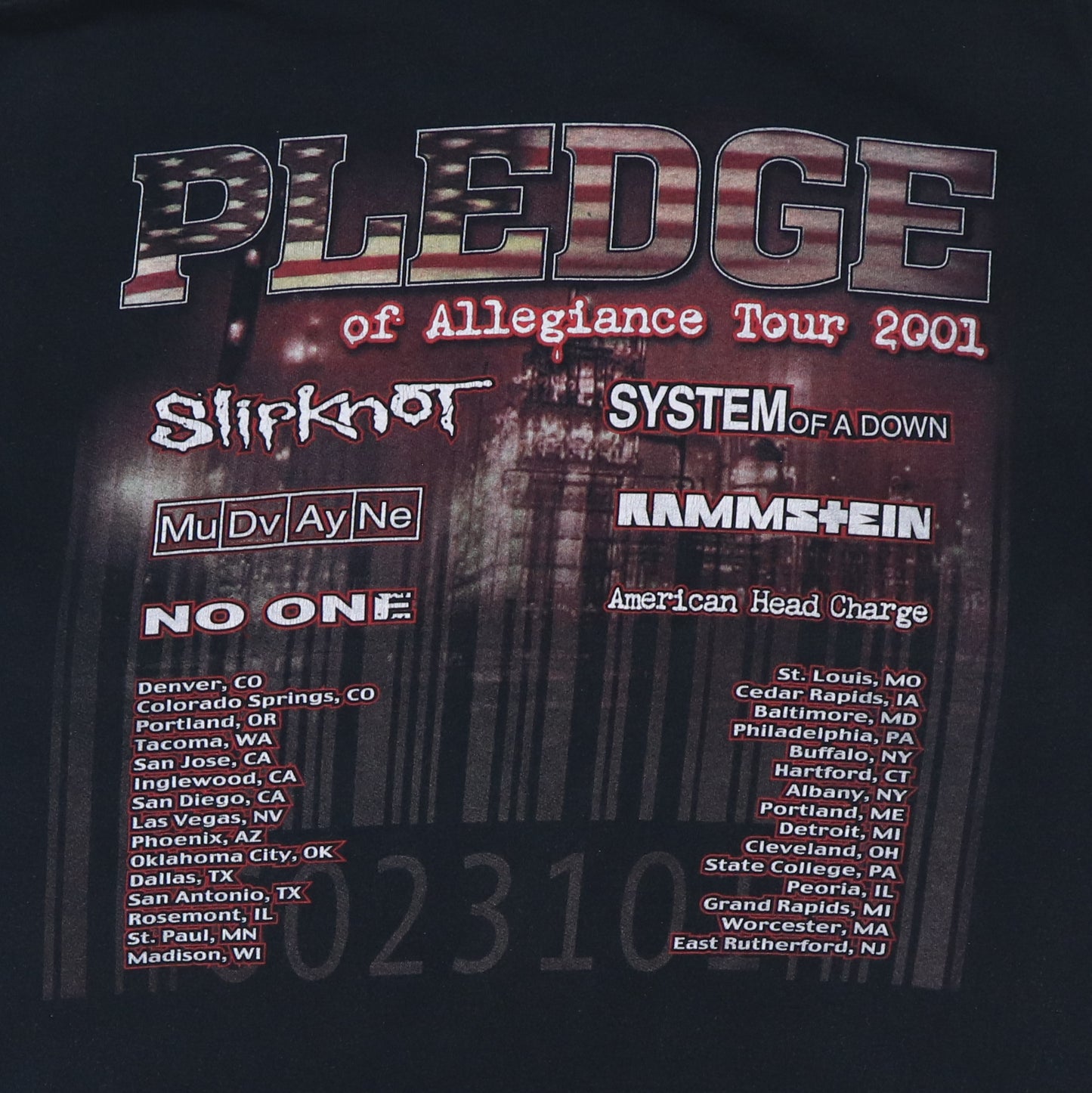 2001 Pledge Of Allegiance Tour Shirt