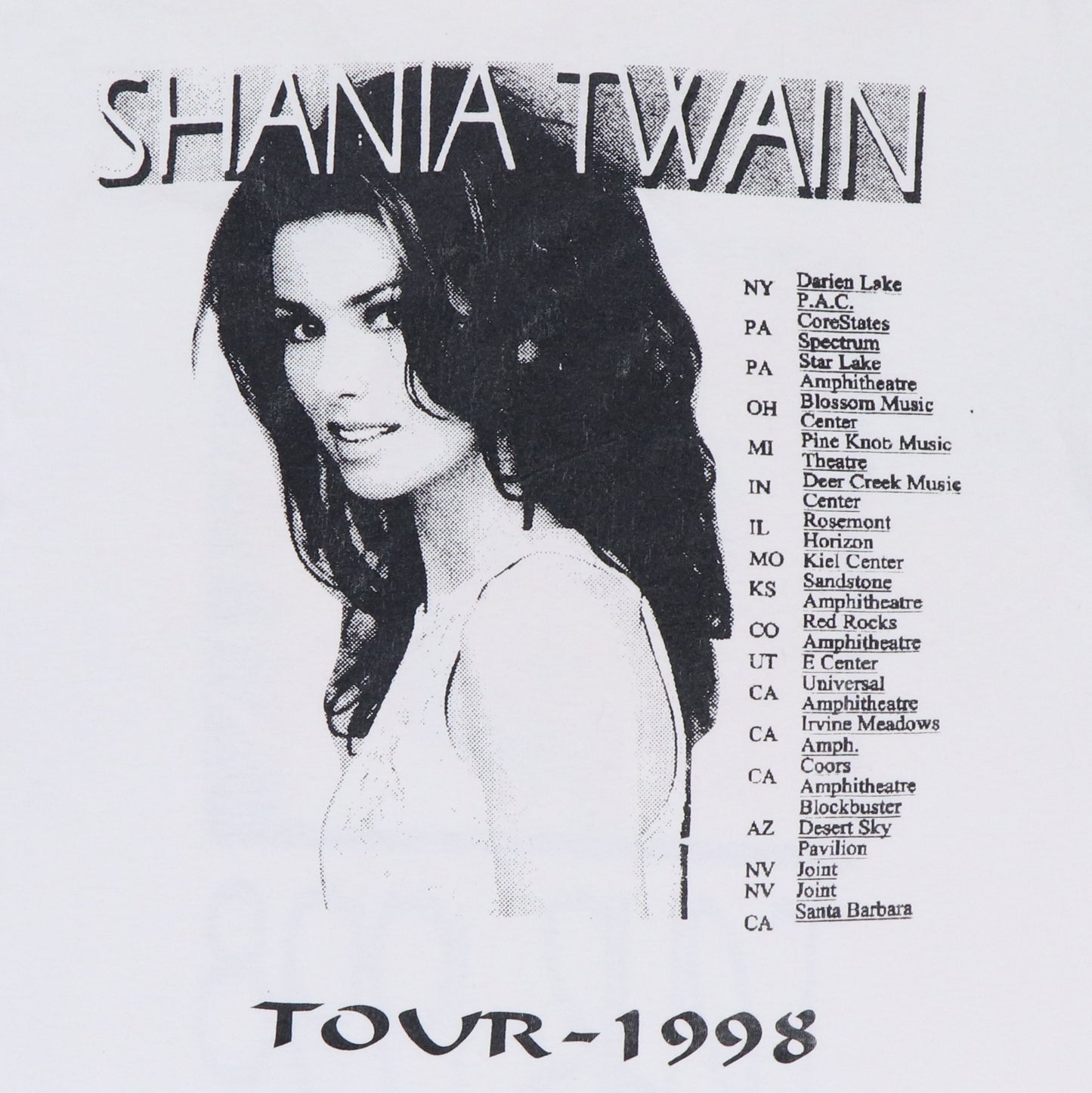 1998 Shania Twain Tour Shirt
