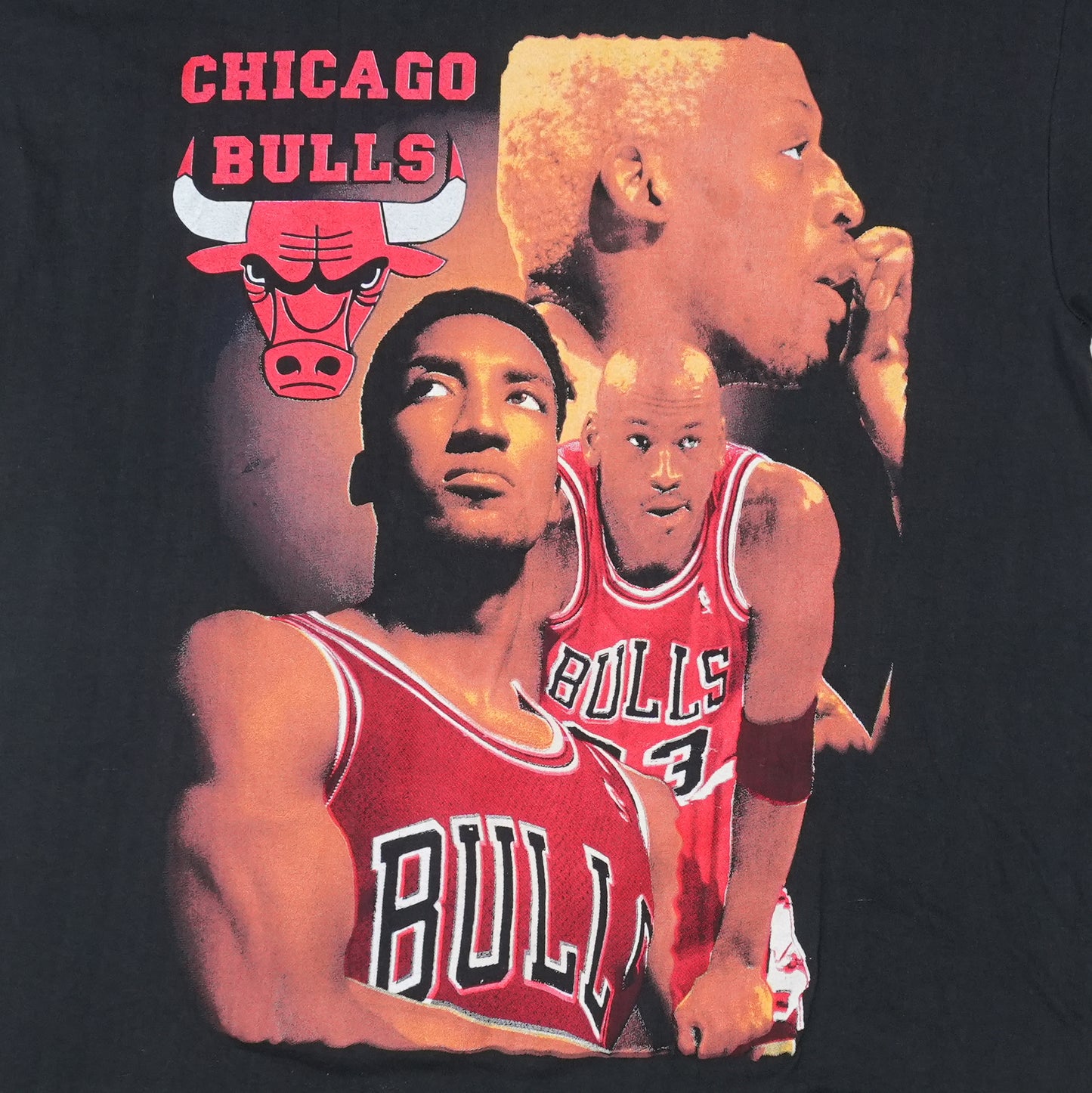 1990s Chicago Bulls Rap Tee Shirt Detail