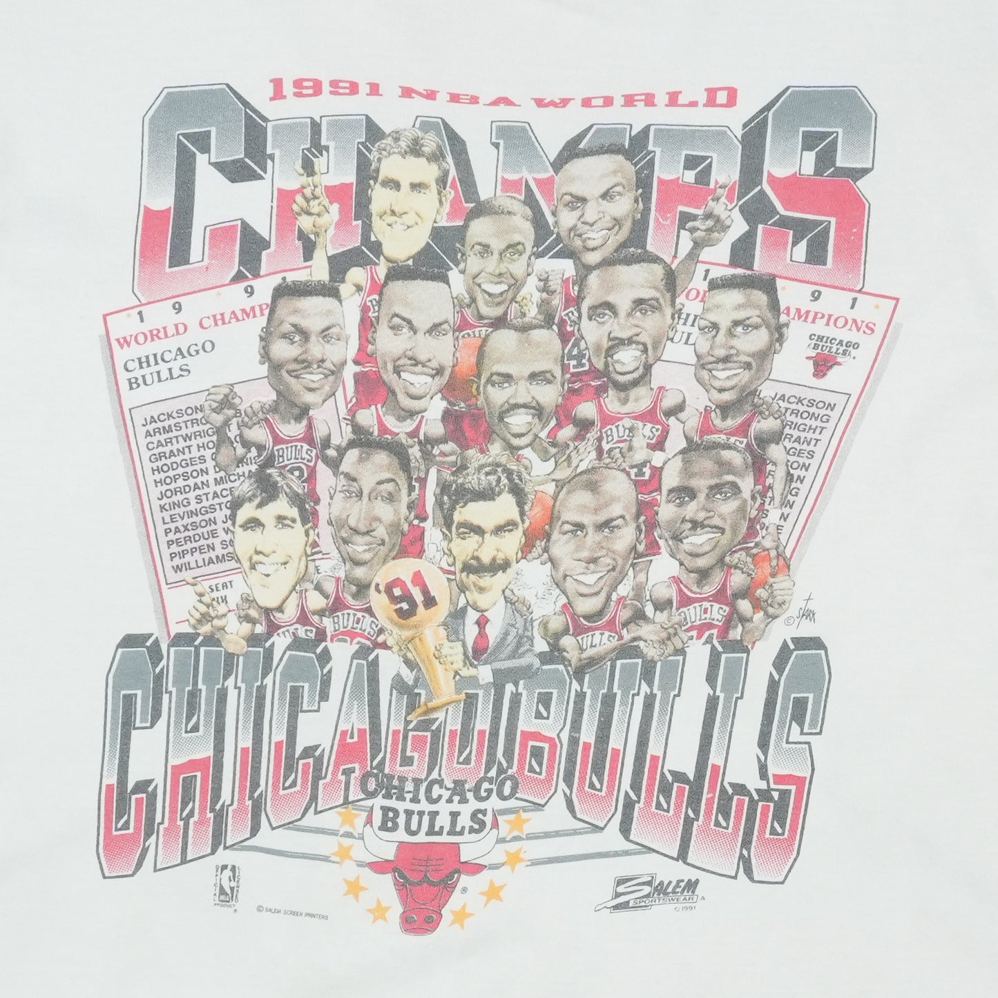 1991 Chicago Bulls Champions Shirt Detail