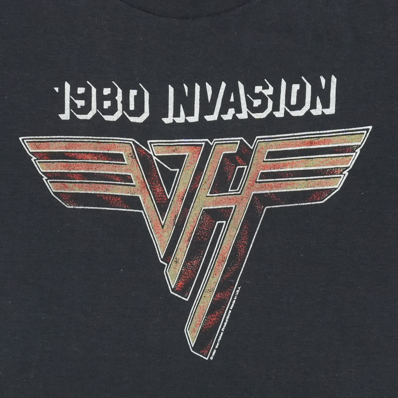 1980 Van Halen Invasion Tour Shirt Detail