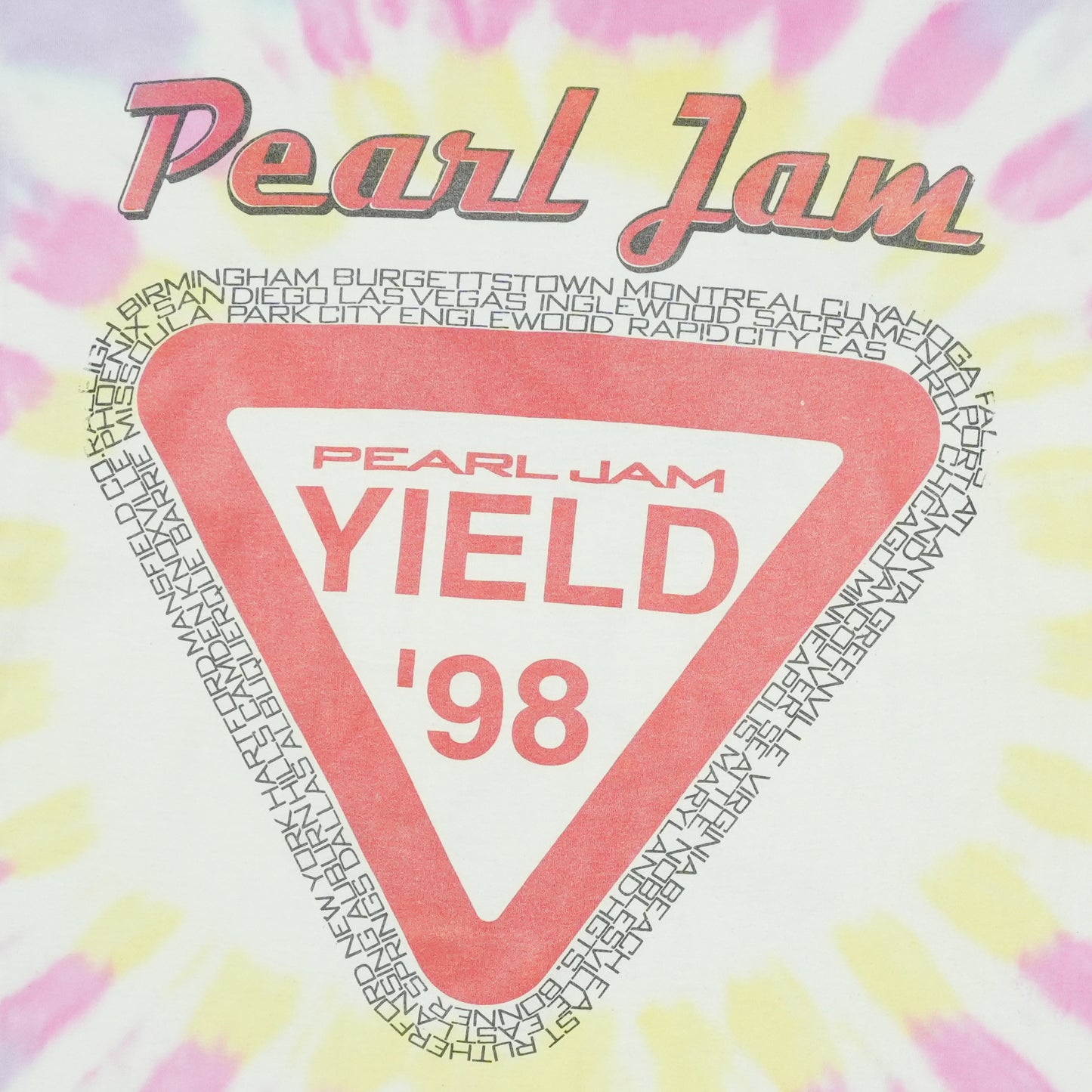 1998 Pearl Jam Yield Tour Tie Dye Shirt Detail