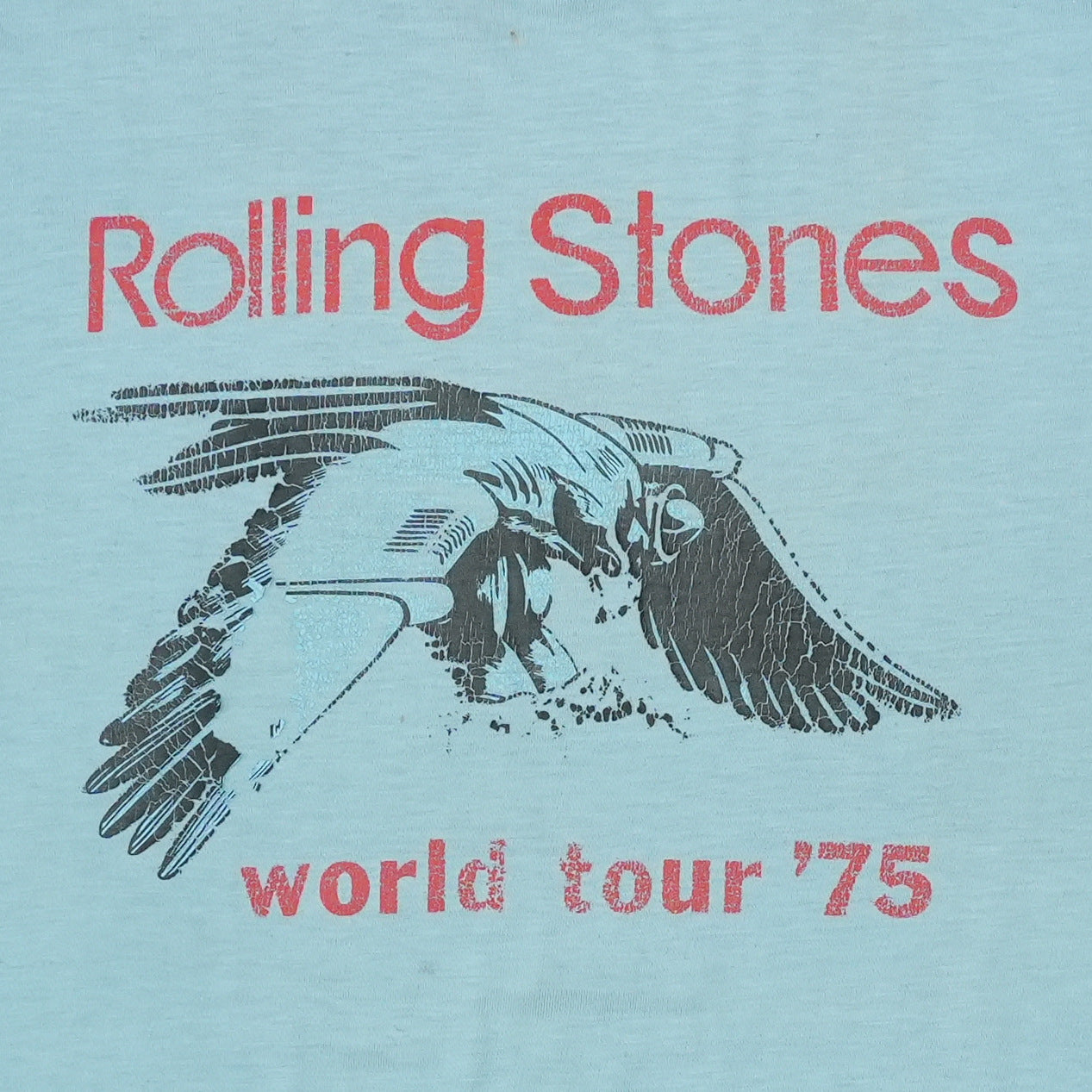 1975 Rolling Stones World Tour Shirt Detail