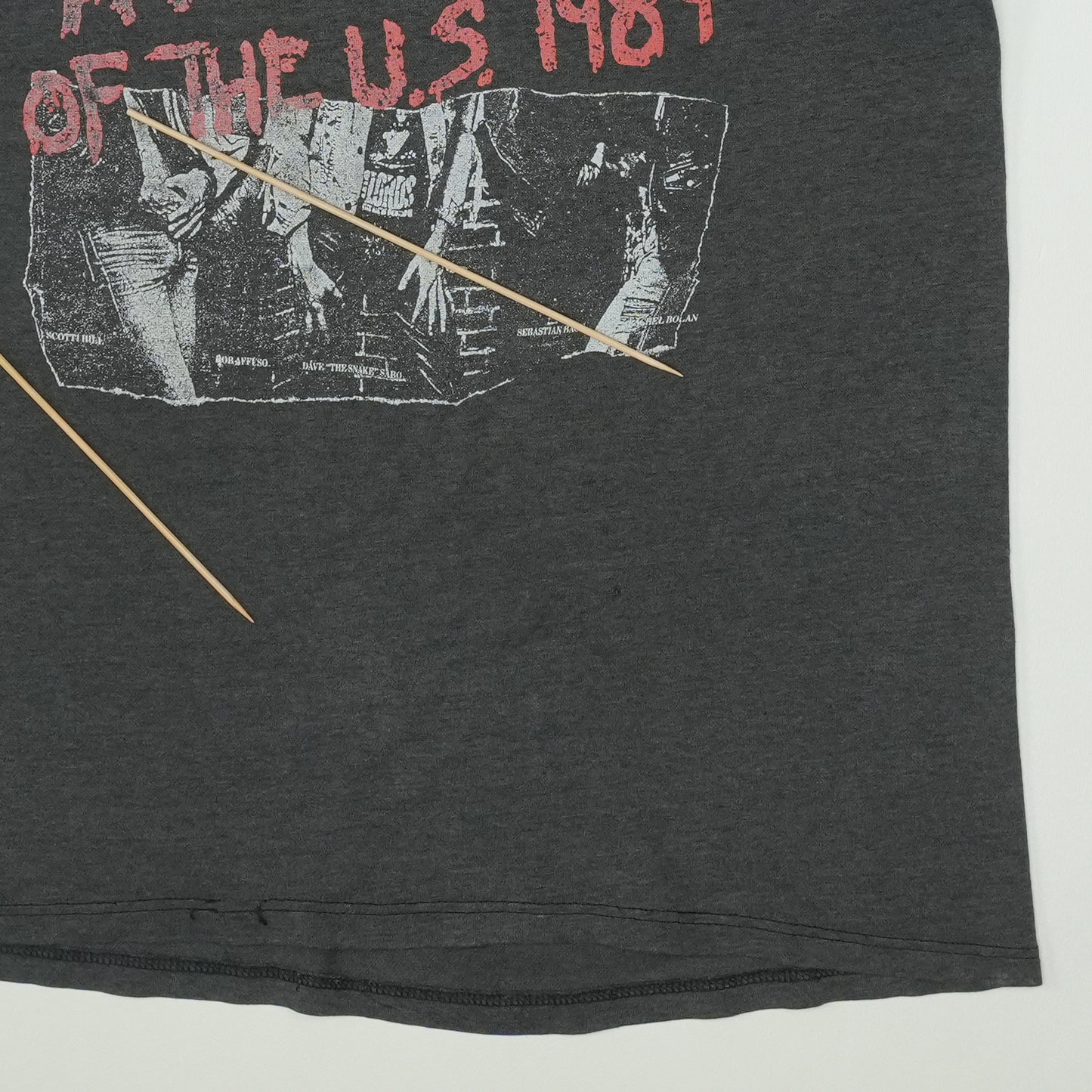 1989 Skid Row Makin A Mess Of The US Tour Shirt Detail