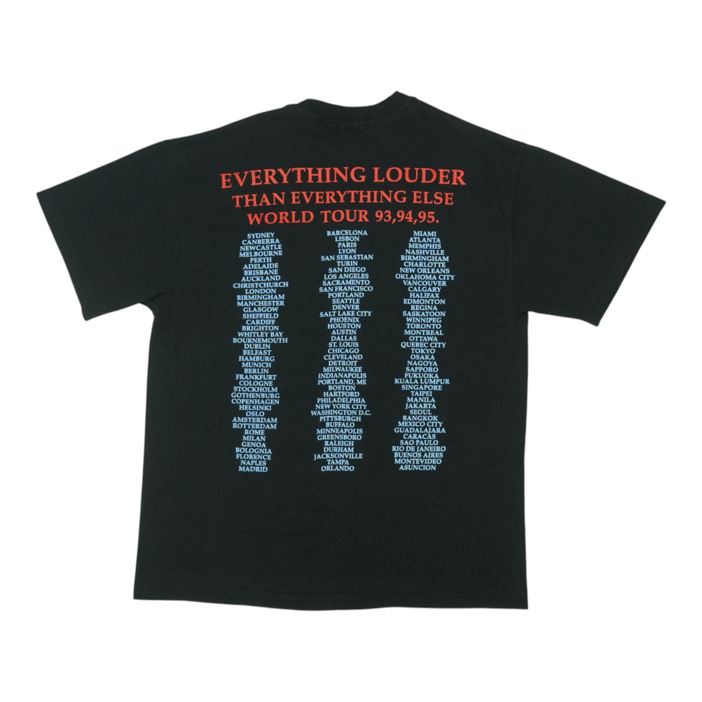 1993 Meatloaf Louder Than Everything Tour Shirt Back