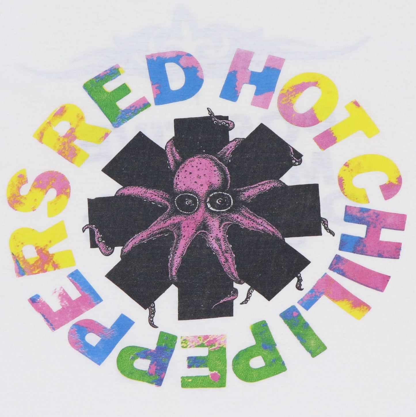 1990 Red Hot Chili Peppers Positive Mental Octopus Shirt Detail