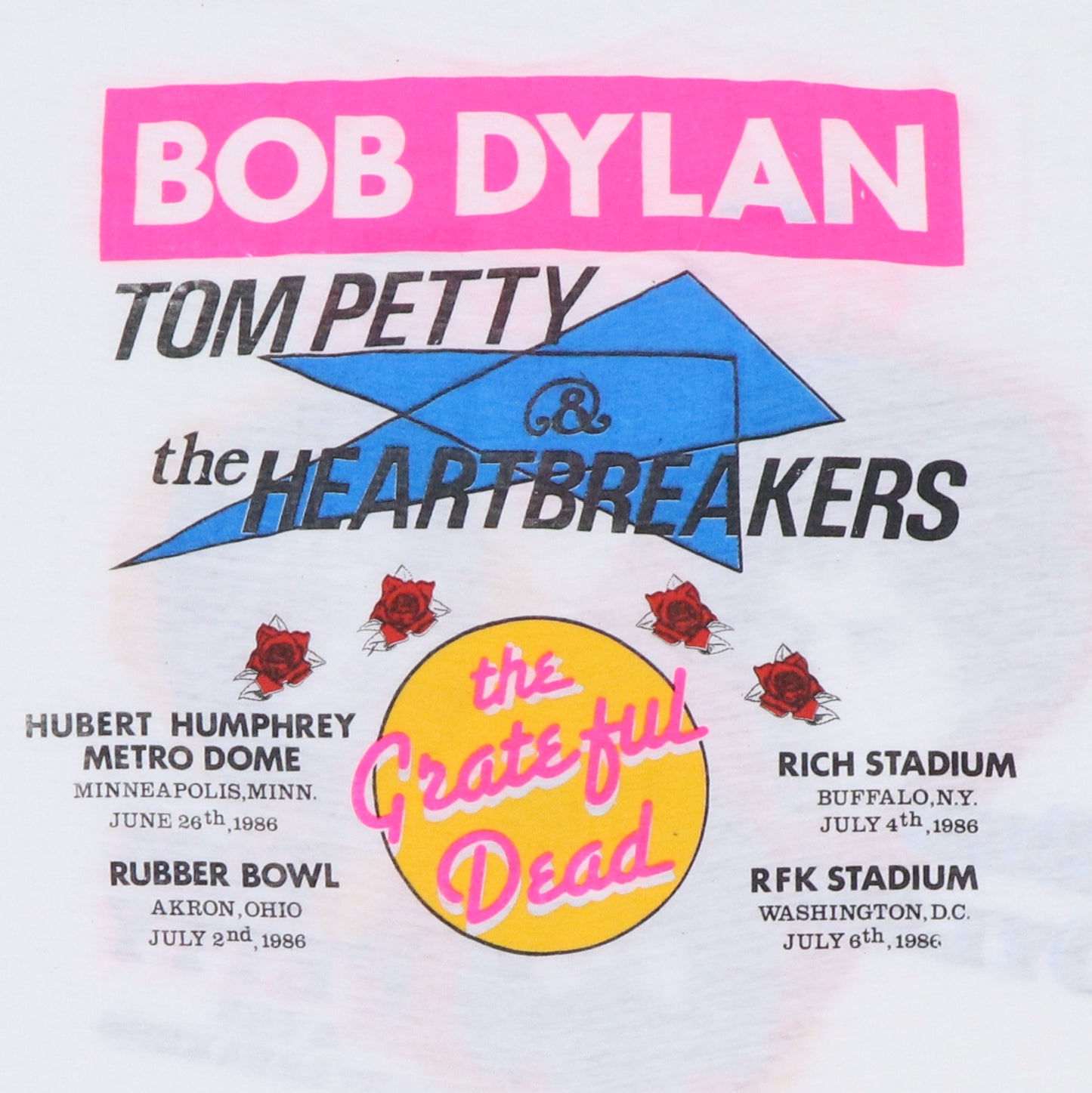 1986 Bob Dylan Tom Petty Jerry Garcia Concert Shirt