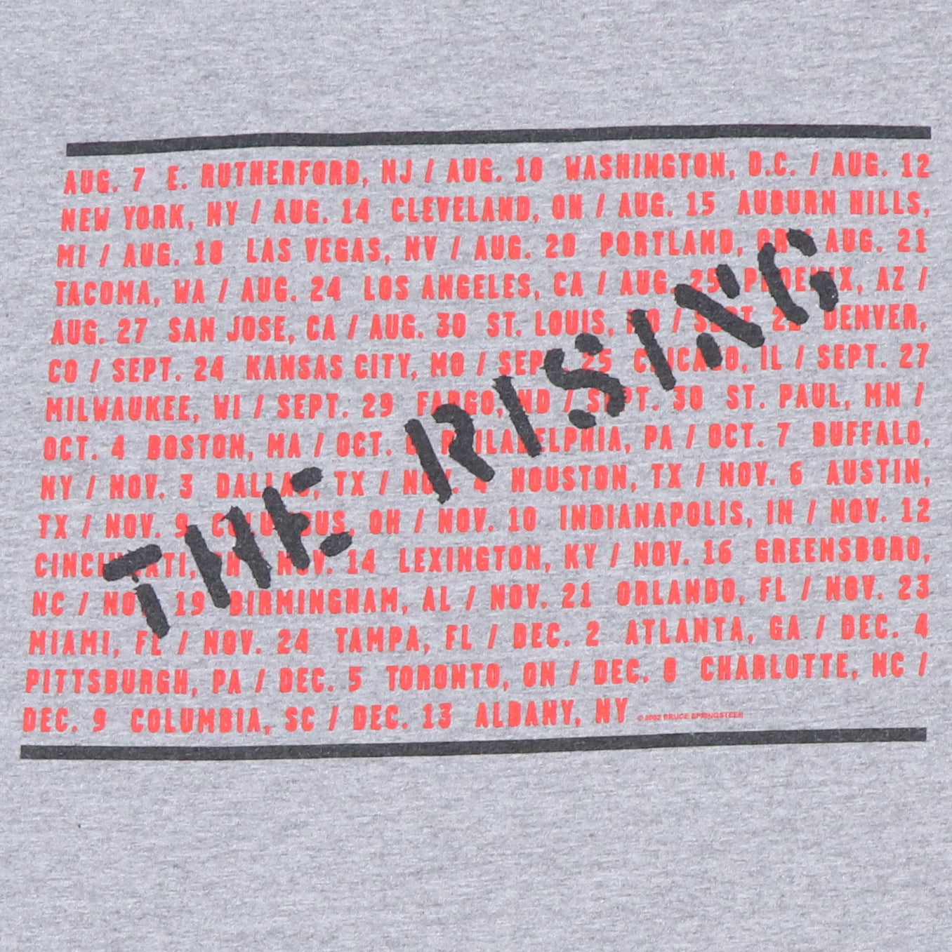 2002 Bruce Springsteen The Rising Tour Shirt