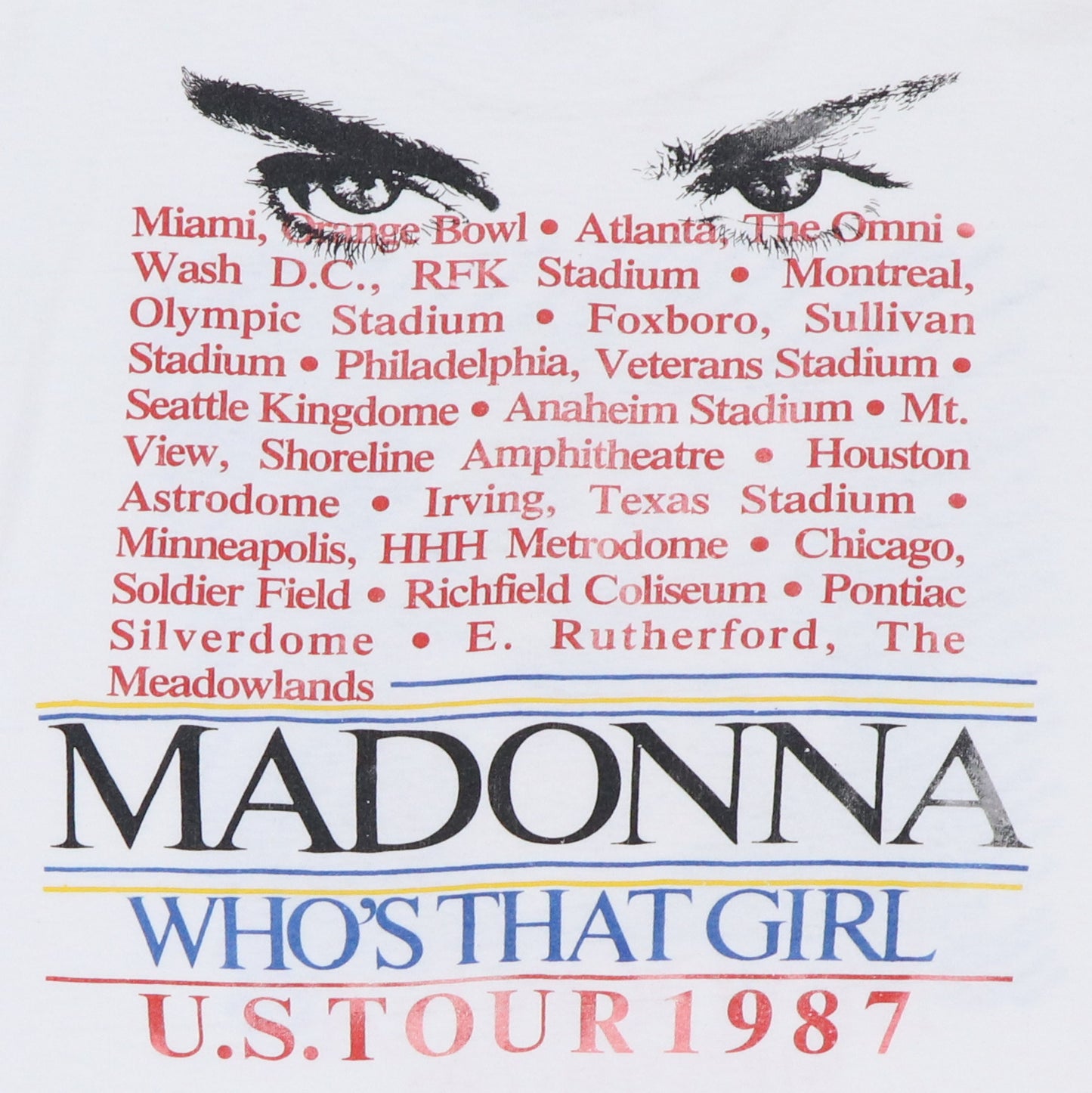 1987 Madonna Who's That Girl Tour Shirt