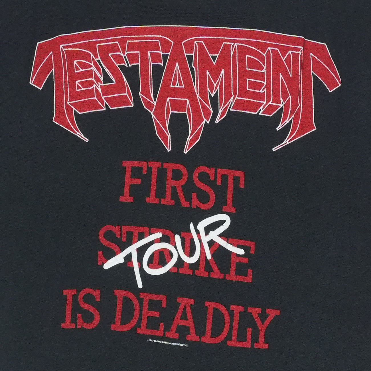 1987 Testament First Strike Tour Shirt Detail