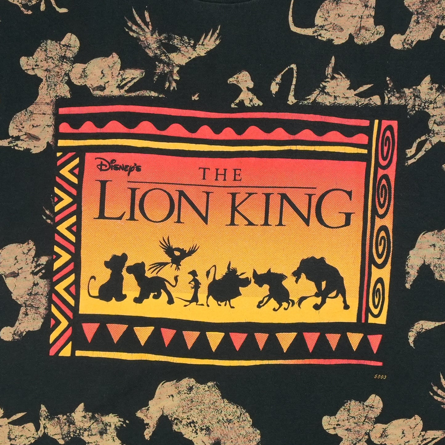 1994 Disney The Lion King All Over Print Shirt Detail