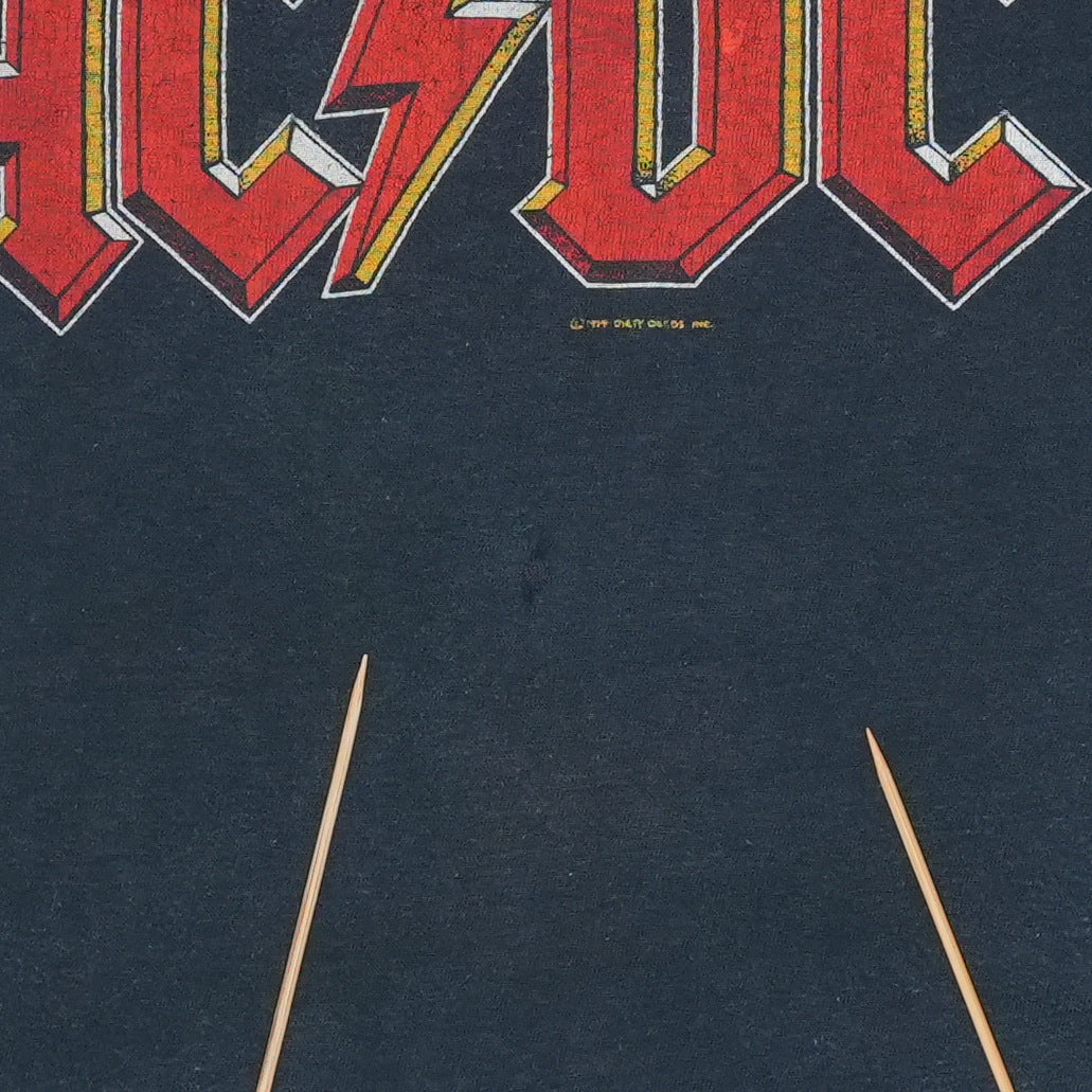 1980s ACDC Back In Black Tour Shirt Detail