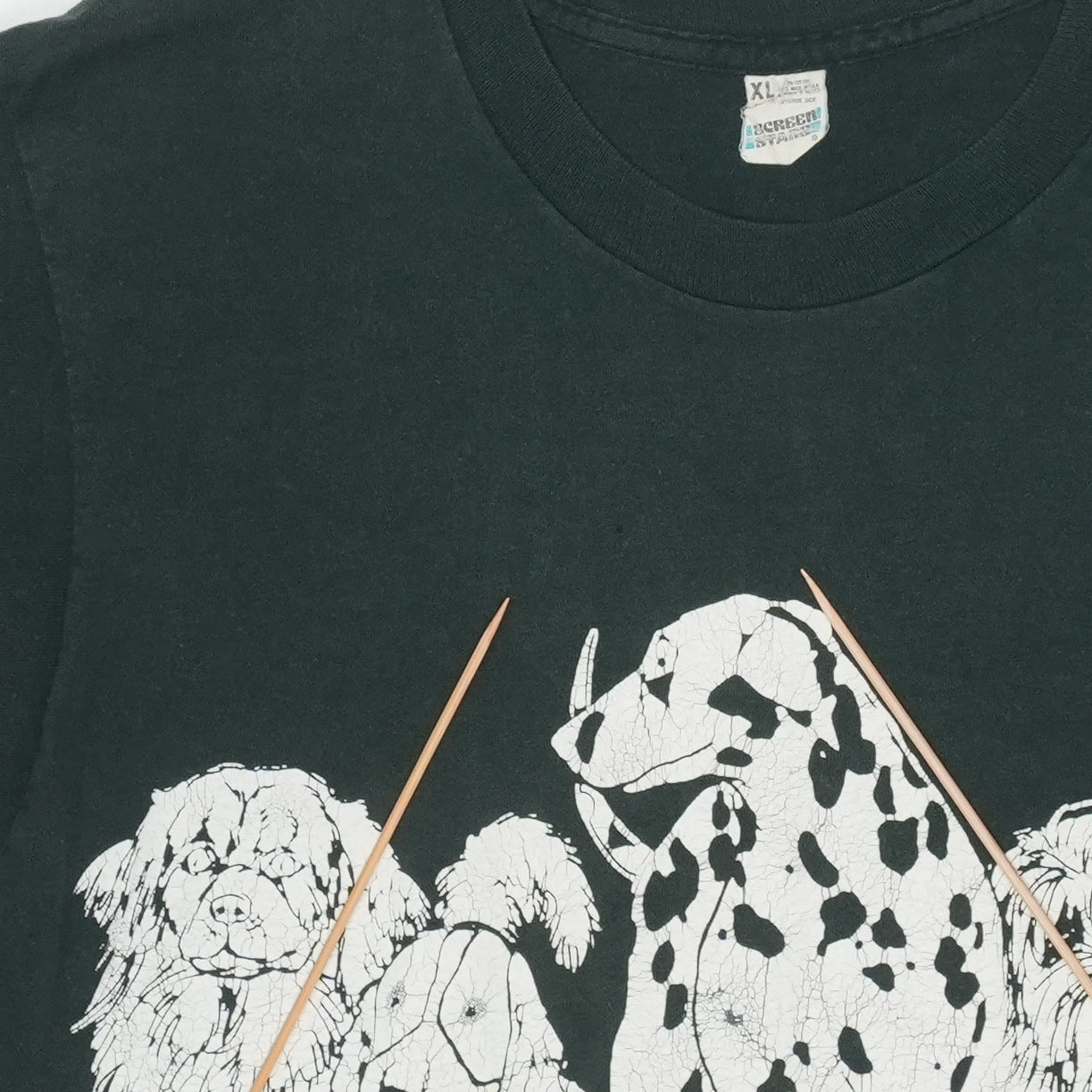 1990s Dogs Dalmatian Illustration Shirt Detail
