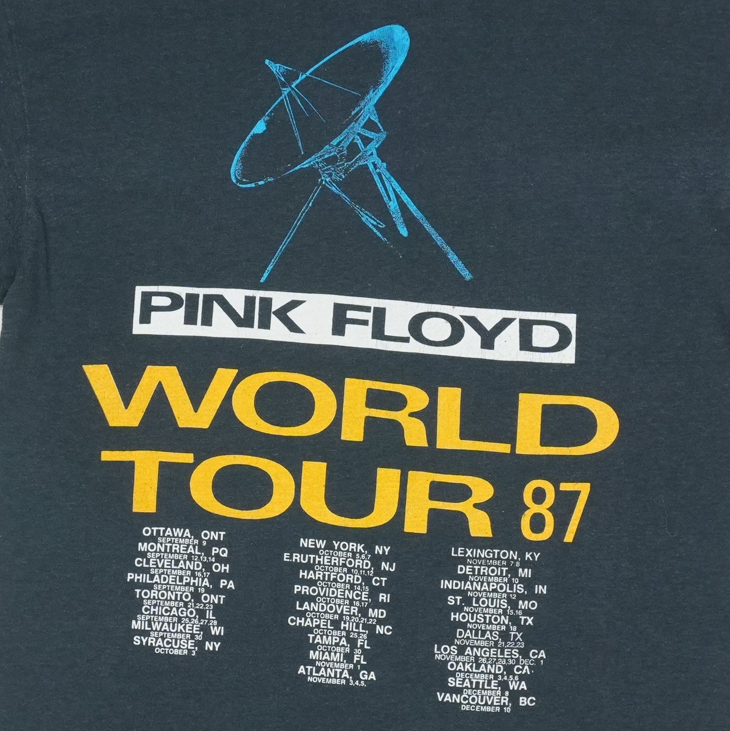 1987 Pink Floyd Momentary Lapse Of Reason Tour Shirt Detail