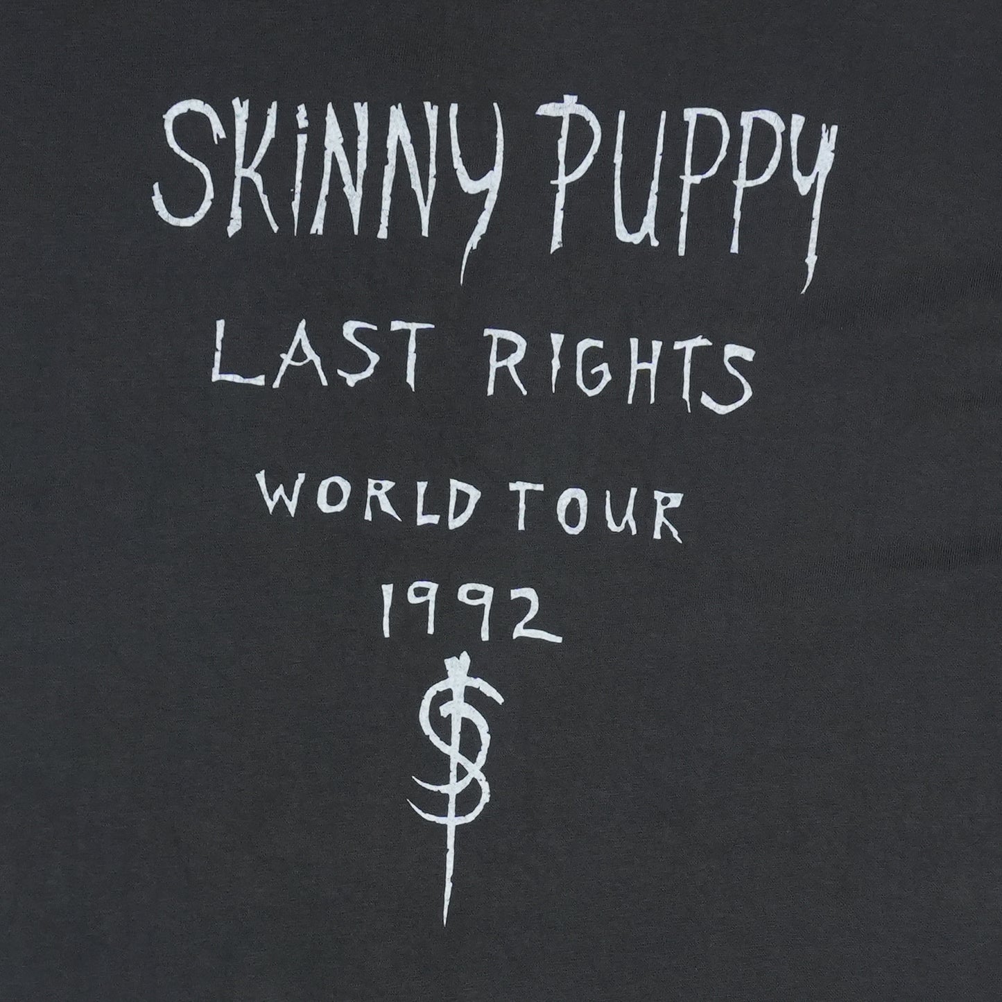 1992 Skinny Puppy Last Rights World Tour Shirt Detail