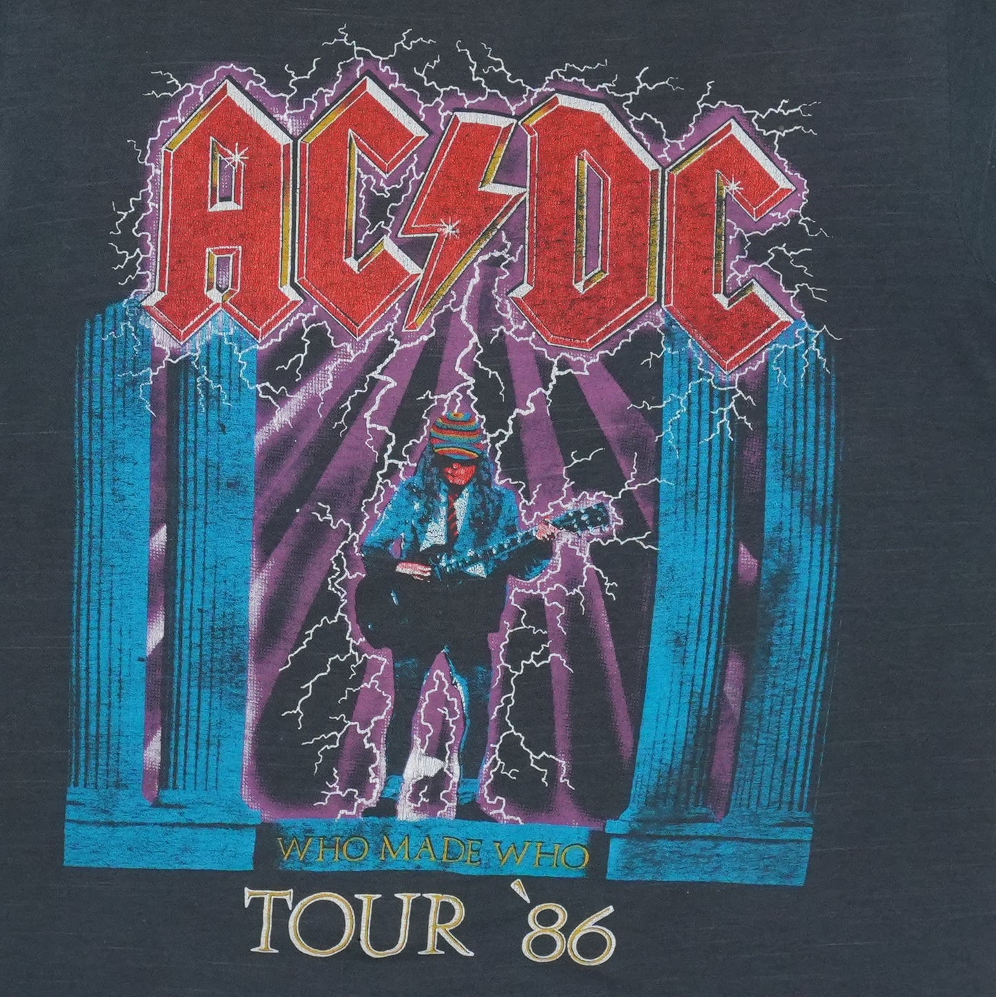 1986 ACDC Who Made Who Tour Shirt Detail