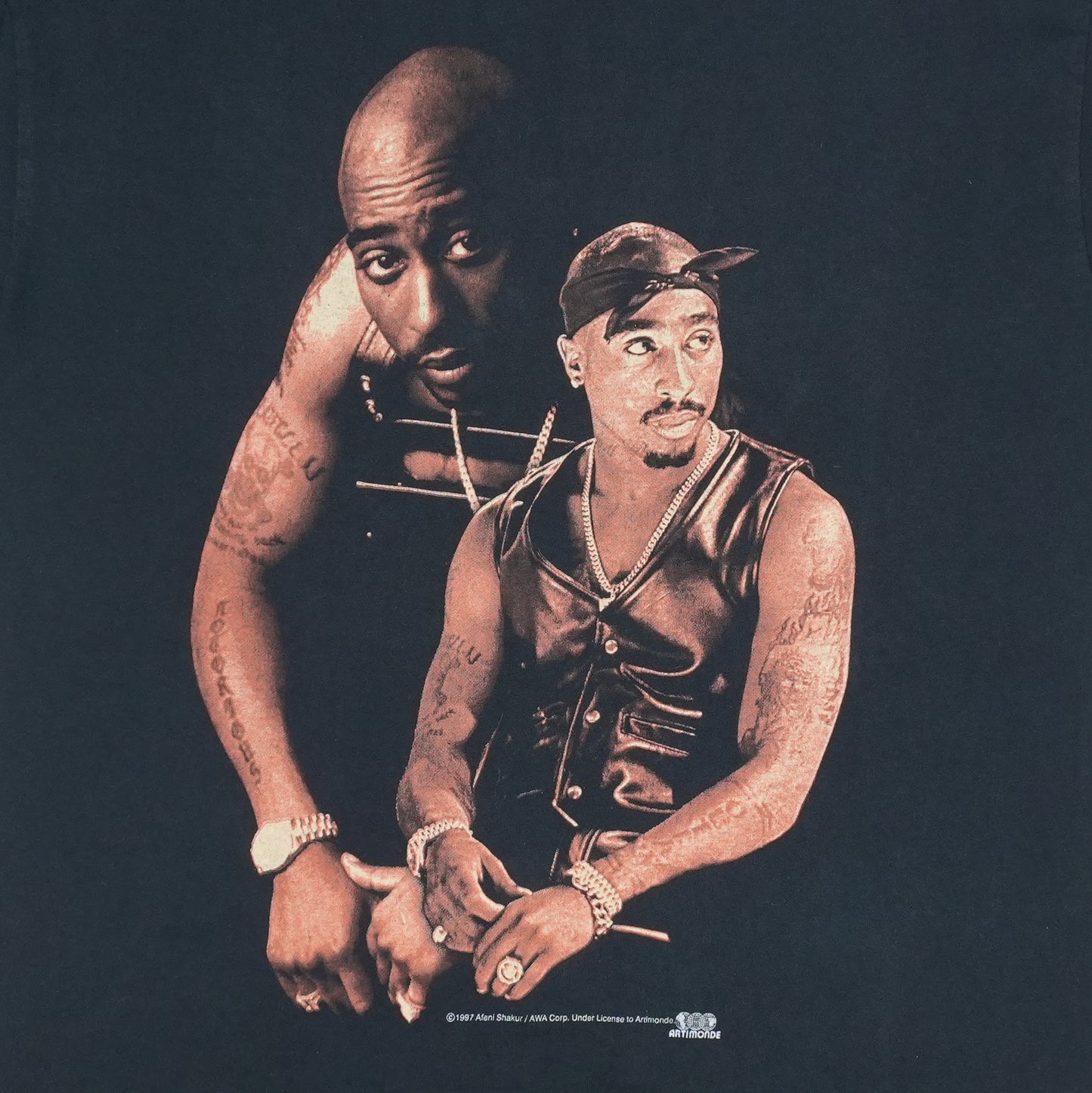 1997 Tupac Shakur Stop The Violence Shirt Detail